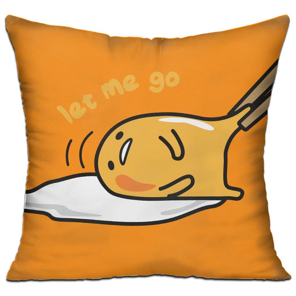 YesTown Funny Emoji Gudetama Let Me Go Throw Pillow Soft Velvet Core Included,18"X 18"