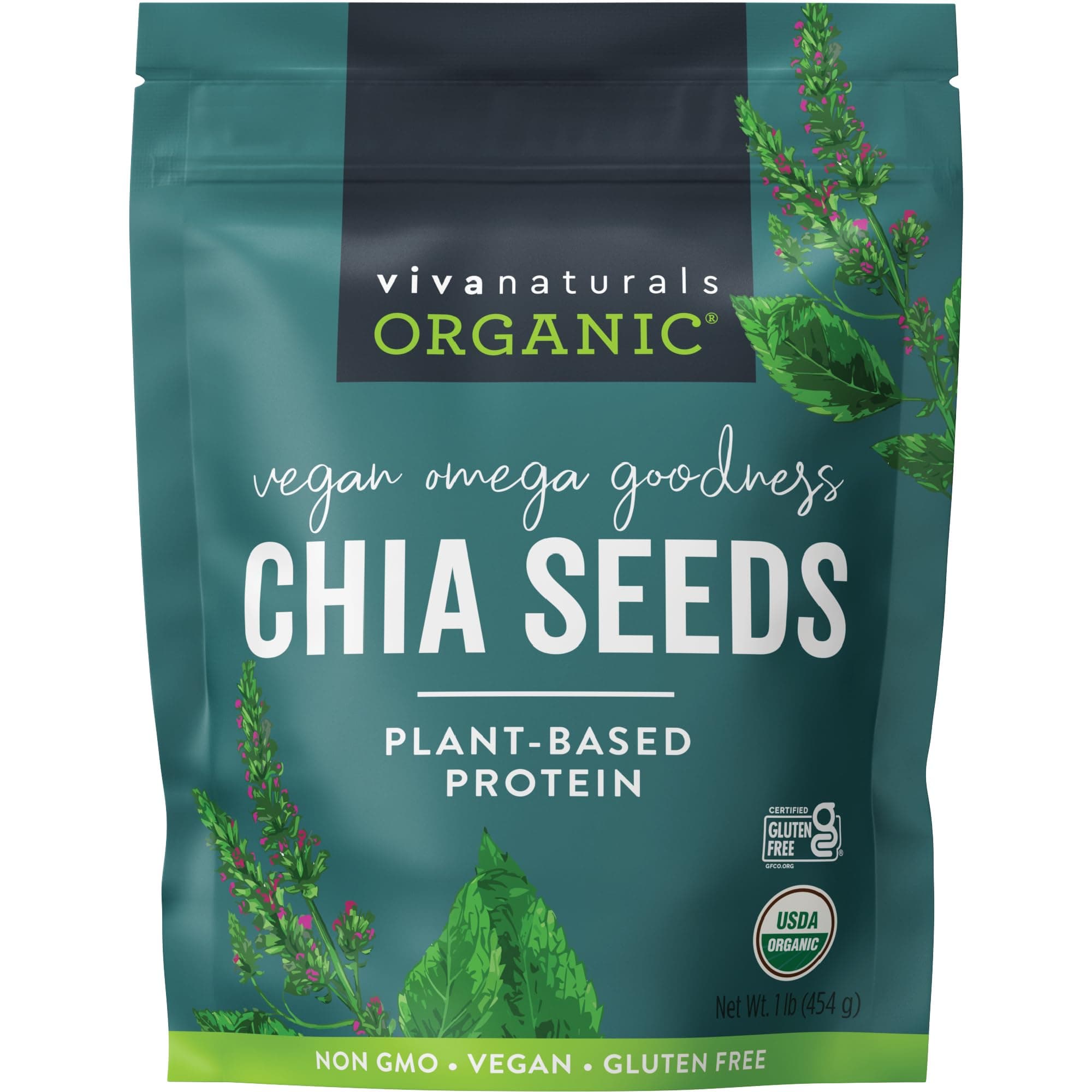 The Finest Organic Raw Chia Seeds,1lbs
