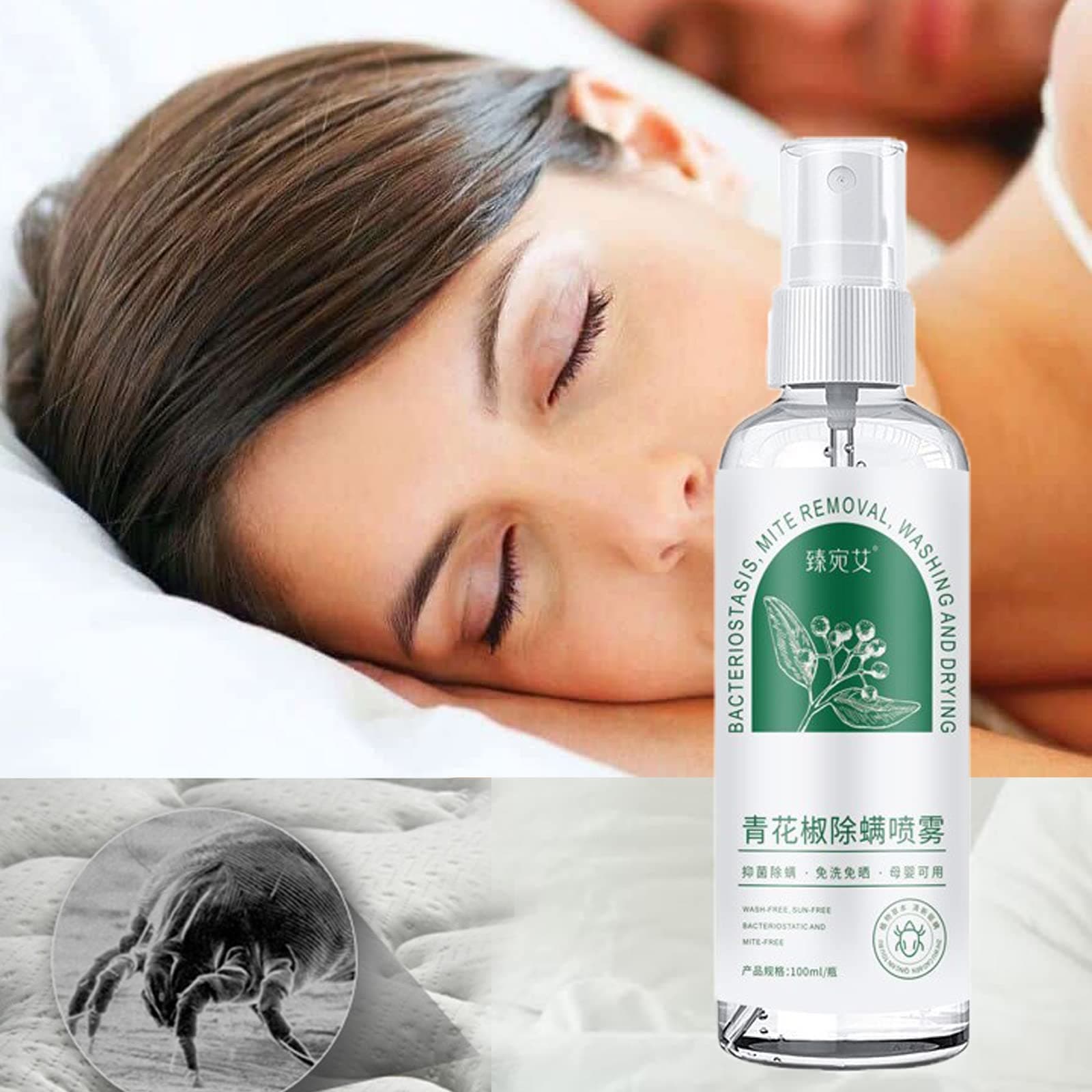 Fawoonu 100ml Dust Mite Killing For Home Beds Sofa Indoor Mite Remover Blanket ow Mite Exterminating Bedbug Killer Pet Cleaner