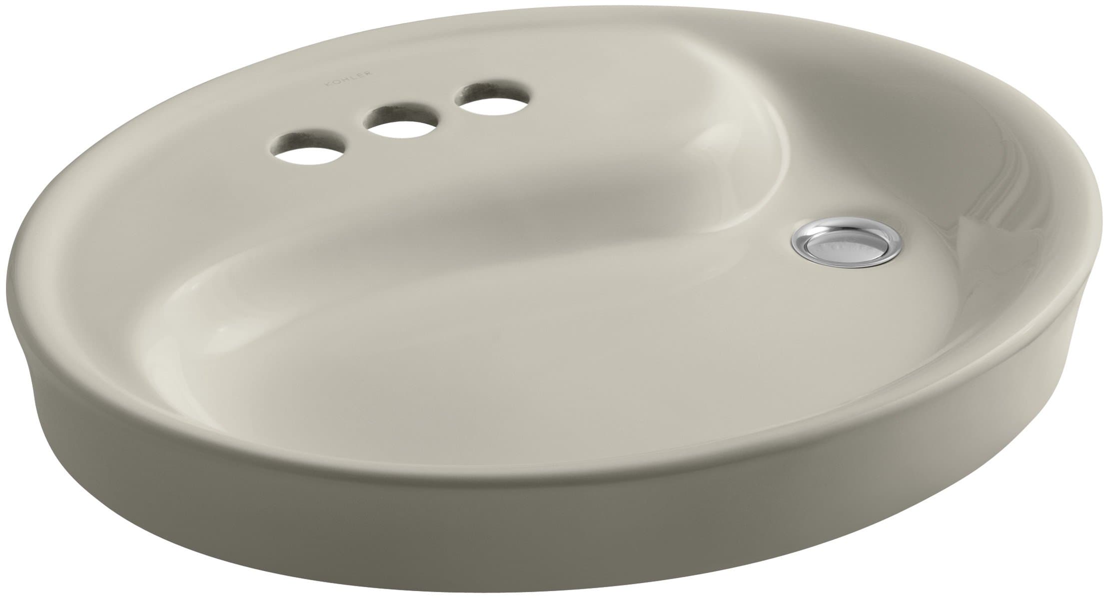 KOHLER K-2353-4-G9 Yin Yang Wading Pool Bathroom Sink with 4" Centers, Less Overflow, Sandbar