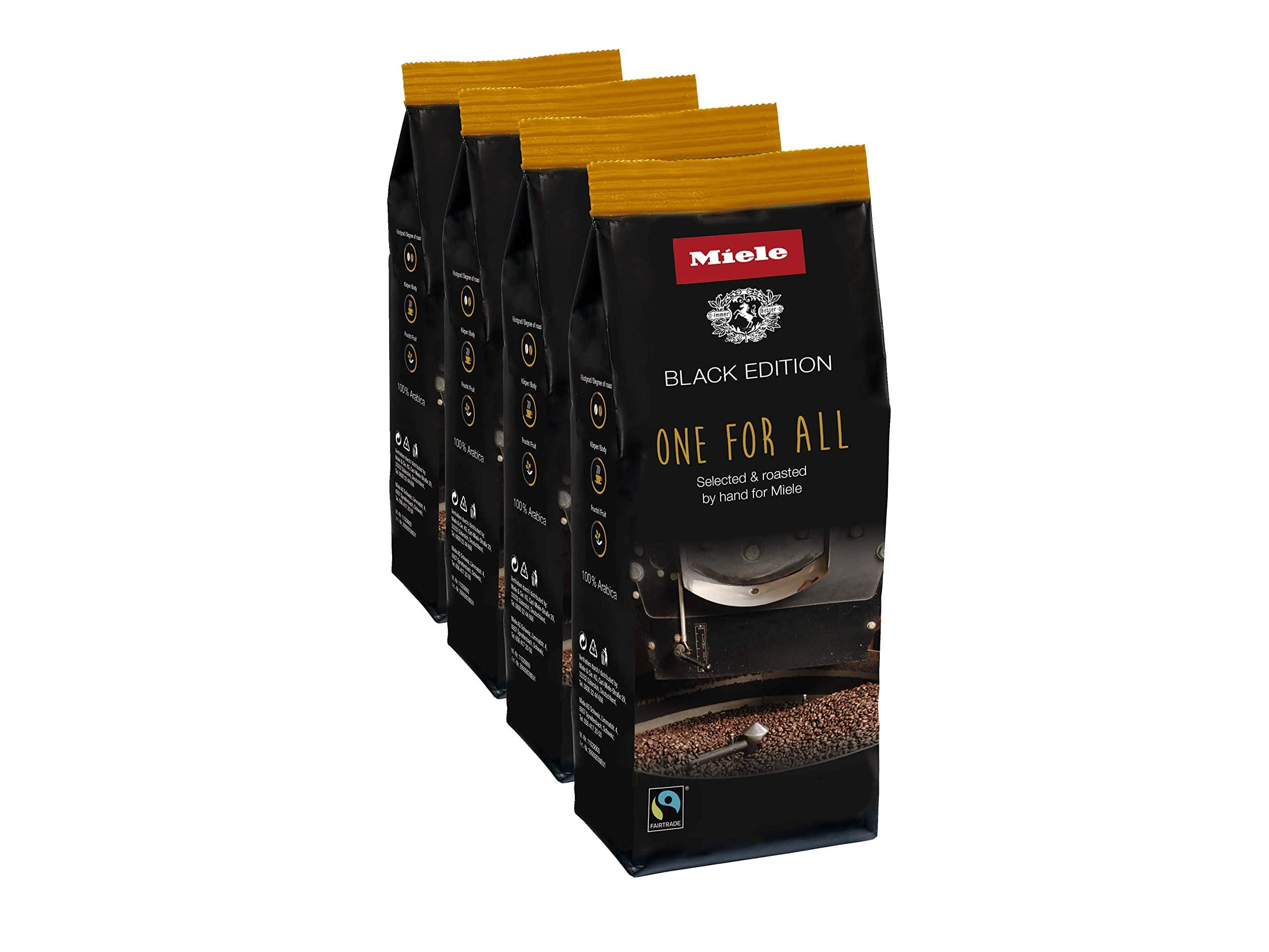 Black Edition One For All Hand-Selected & Hand-Roasted Whole Coffee Beans - USDA Organic, Fair Trade Certified - 8.8 oz (250g)