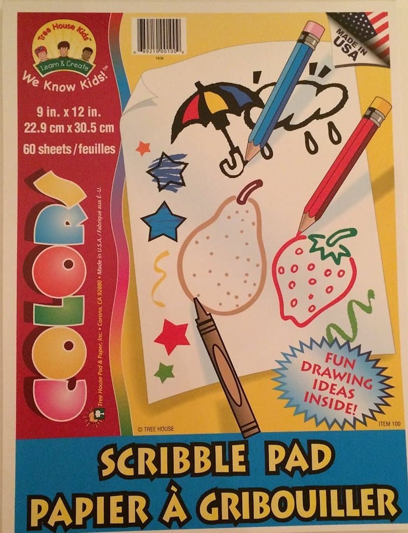 Tree House Kids Scribble Pad, 60 Sheets, 9" x 12" Paper (Pack of 3)