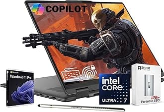 Lenovo2024 Yoga 7i 2-in-1 AI Laptop, 16" WUXGA Touch, Intel 12-Core Ultra 7 155U (Beat i7-1355U), 16GB LPDDR5X RAM, 512GB SSD, Backlit, FP, FHD Webcam, AI Copilot, Win11 PRO, W/Portable SSD&Stylus