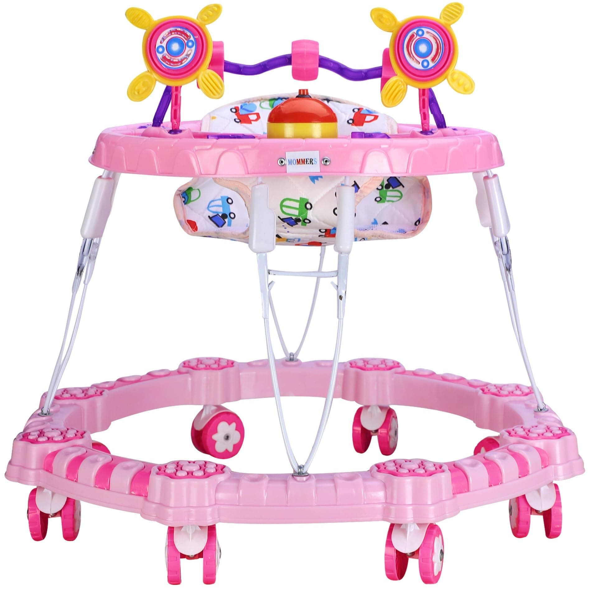 Mommers Baby Walker with Musical Toy Bar Rattles and Activity Toys I Play Walker I Walker for Babies 6 to 24 Months I Foldable Musical Walker I Boy & Girl Walker I Walker for Kids I Pink