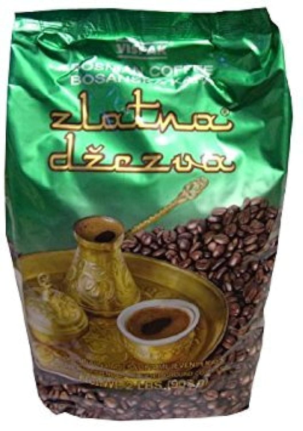 Bosnian Ground Coffee-Zlatna Dzezva (Vispak) 907g, 2lbs, Green Bag