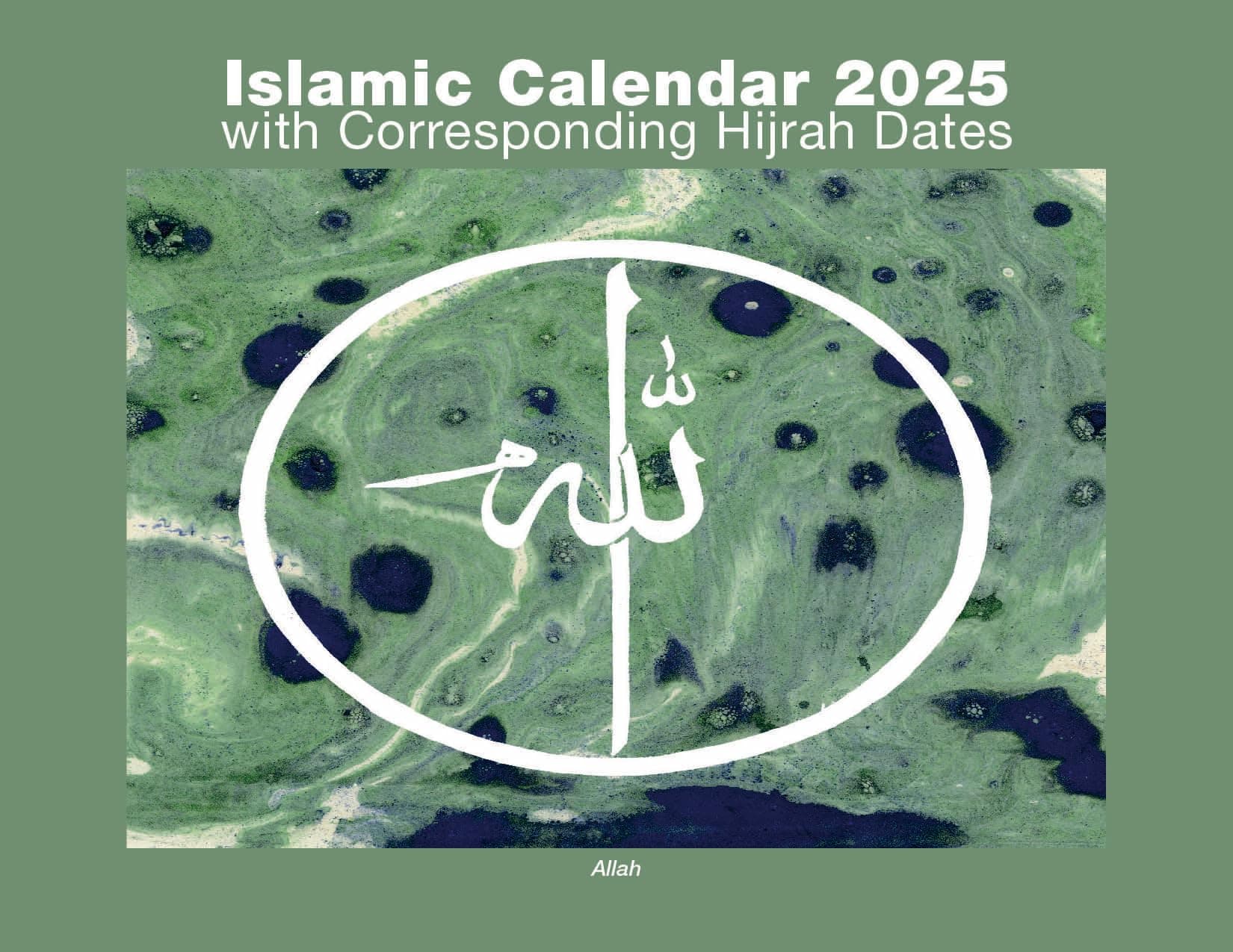 Salma Arastu Islamic Calendar 2025, Green