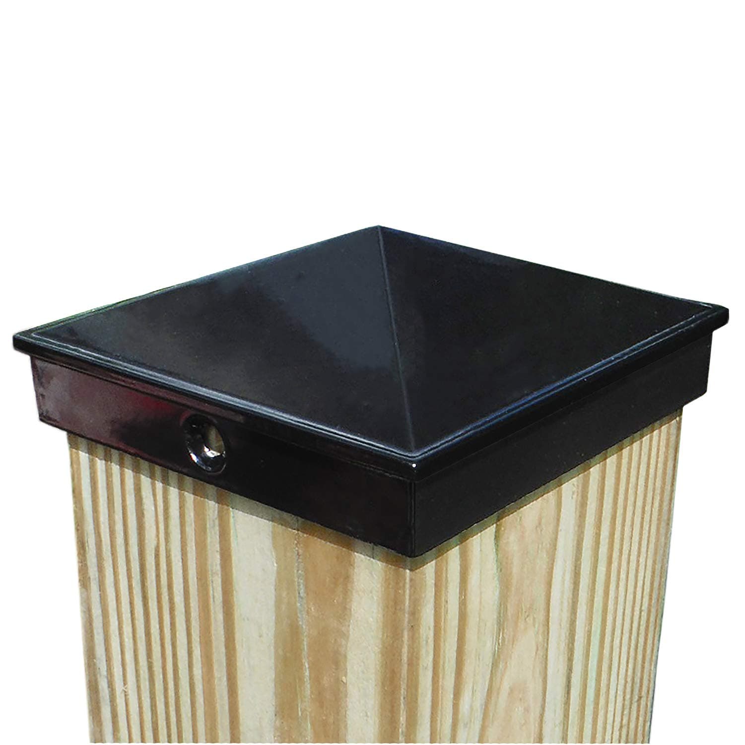 WeatherPRO 4x4 Post Cap Black (Fits 3.5” x 3.5” Wood Post), Gloss Powder-Coated Aluminum, Fence, Mailbox, Dock and Deck Post Topper, Outdoor Rustproof Metal Cover, Single Pack, Sold by U.S. Company