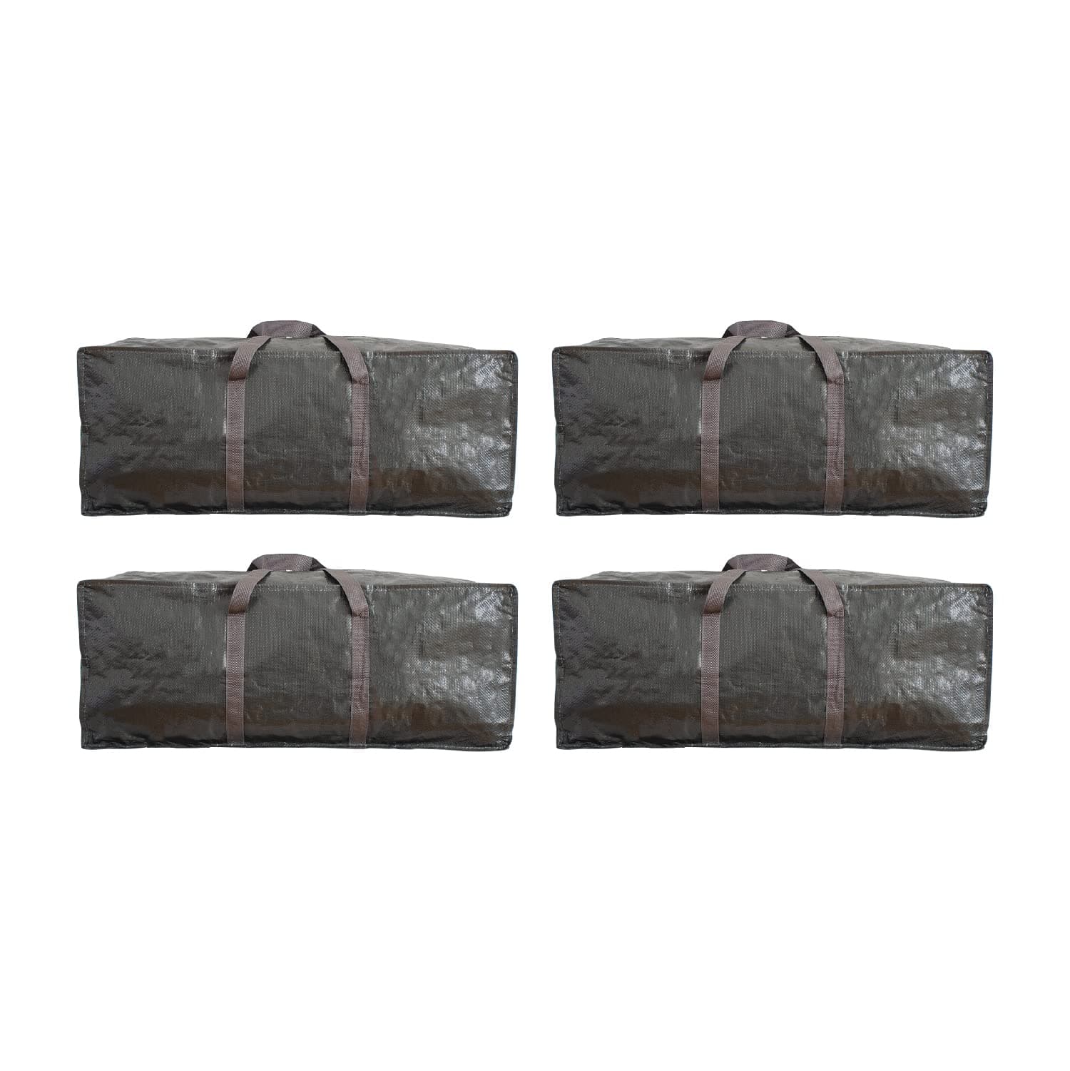 Klickpick HomePack of 4- Heavy Duty Reusable Extra Large Storage Bags Laundry Bag Shopping Tote Moving Totes Bags Underbed Storage Bins Zipper -Backpack Handles,Compatible with IKEA FRAKTA CART