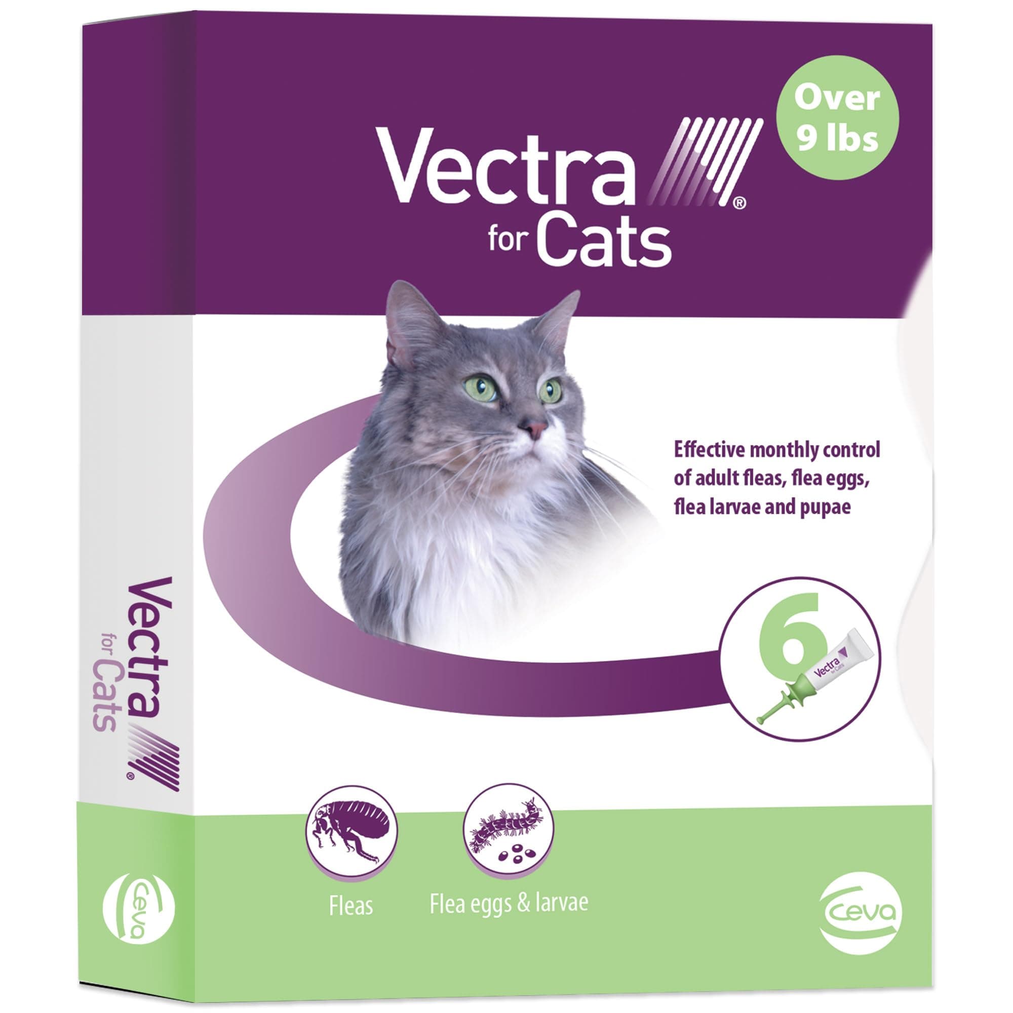 Vectra for Cats Flea Treatment & Prevention for Large Cats (Over 9 lbs.) 6-Month Supply