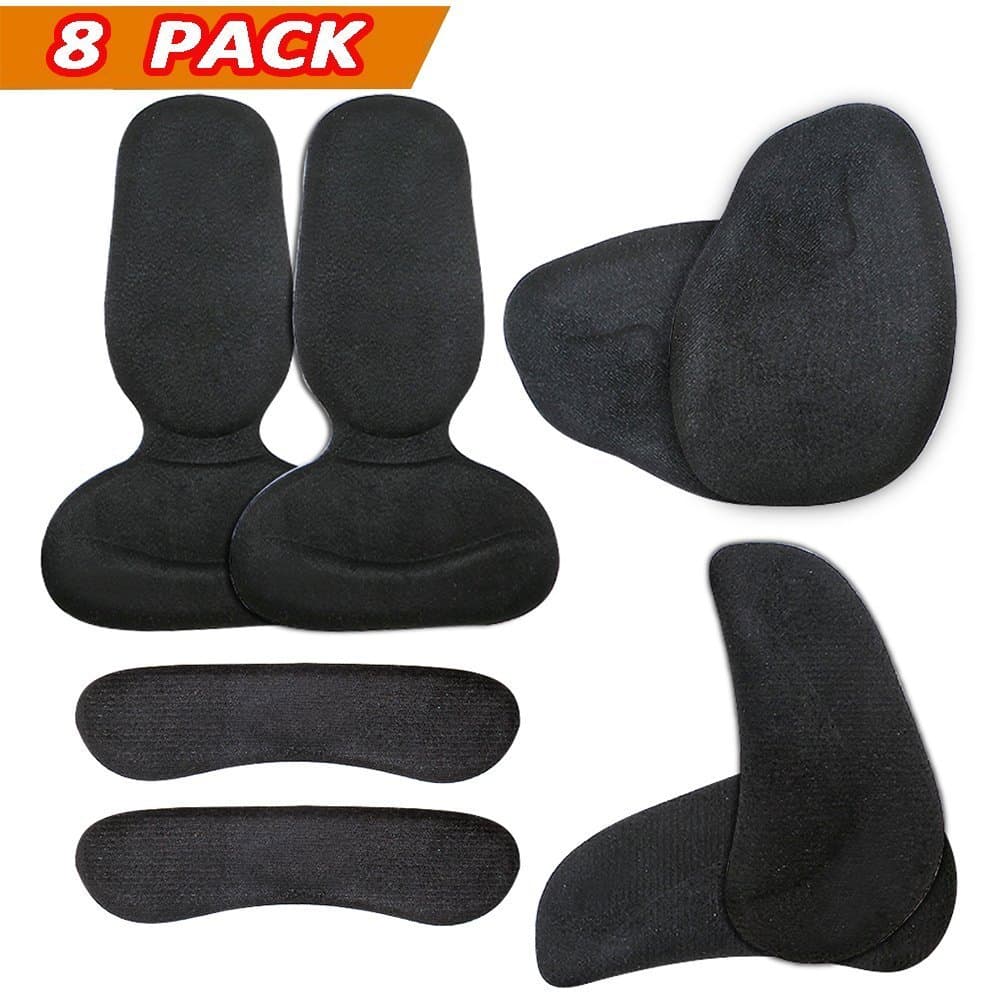 High Heel Pads - High Heel Inserts, Heel Grips, Anti Slip Shoe Cushion, Ball of Foot Insoles, High Heel Liner, Heel Snugs for Women/Lady- Blister Prevention & Improve Shoes Too Big (Black)