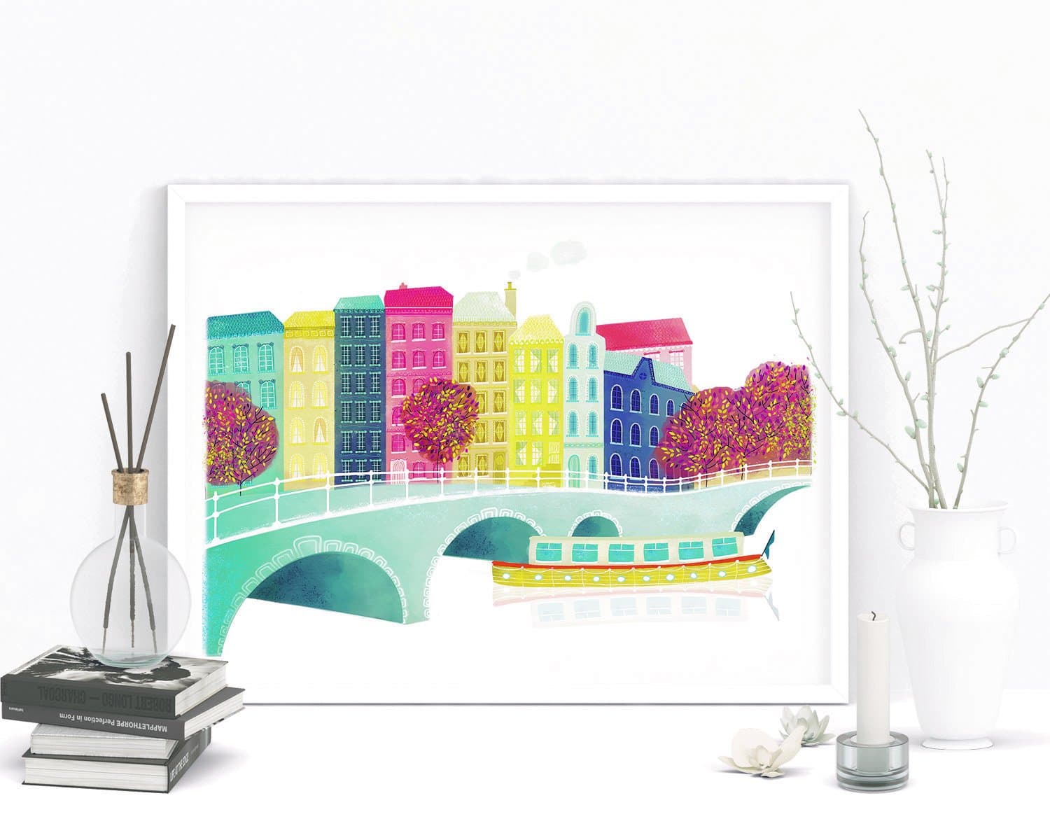 Amsterdam Print, Across the Canal, Wall Art Poster