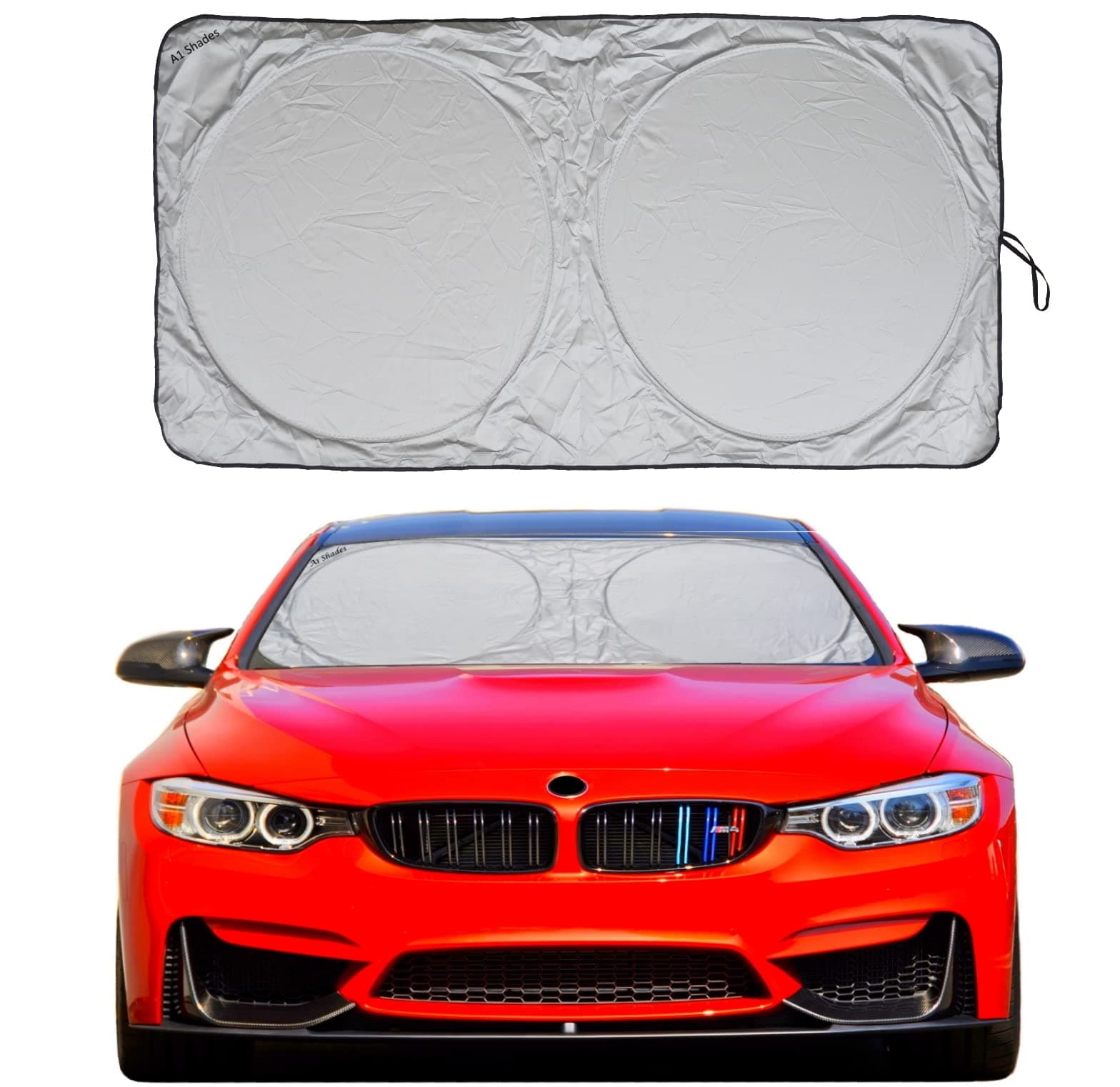 Car Windshield shade for Automotive windshield sunshades with Storage Pouch by A1 Sun Shade Foldable Truck Suv Front Window Shield Blocker Visor Protector Cover for Interior Accessories for Heat Large