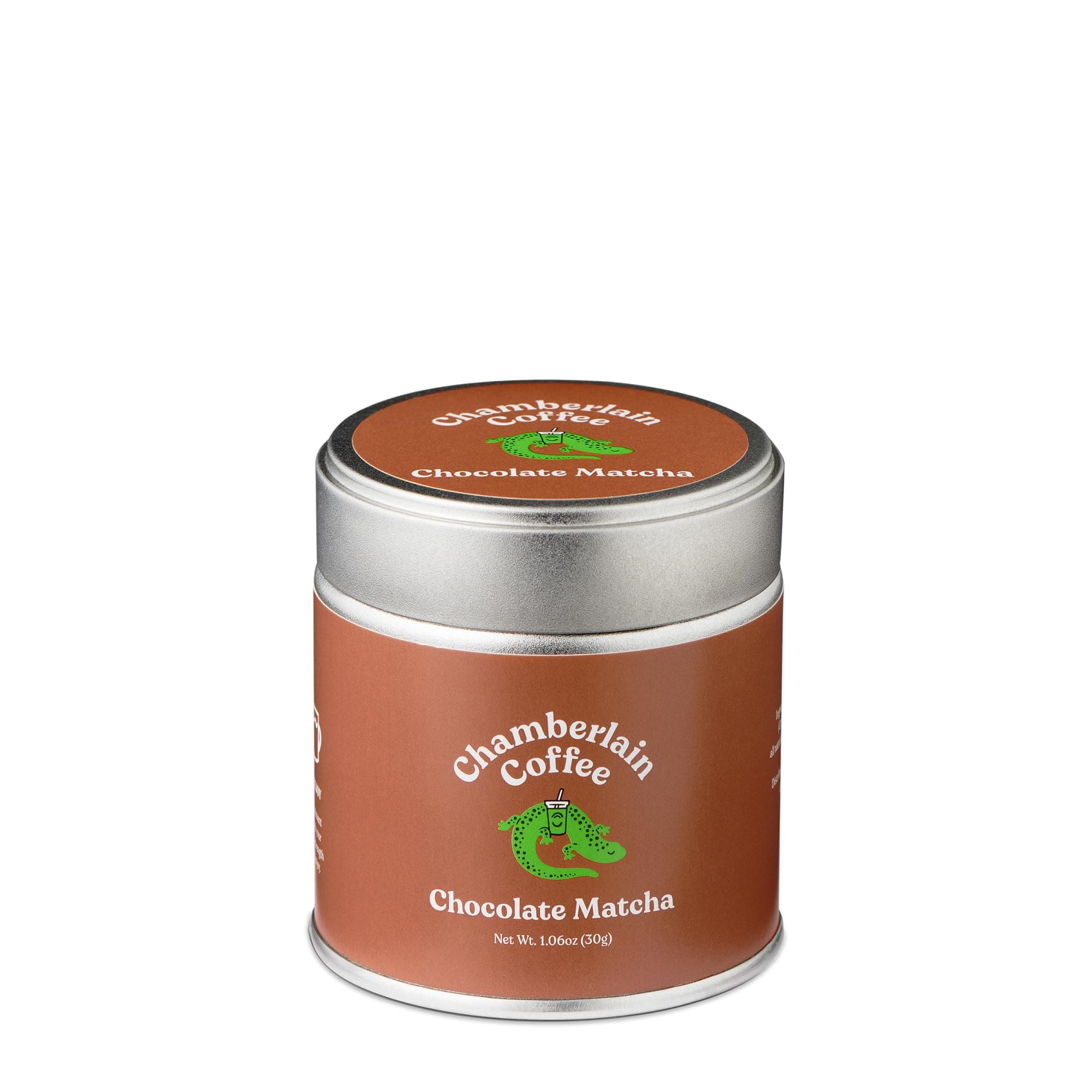 Chamberlain Coffee Chocolate Matcha Green Tea Powder - Rich Cocoa + Ceremonial Matcha - Hot or Iced - Organic, Vegan, Gluten Free - 30ml