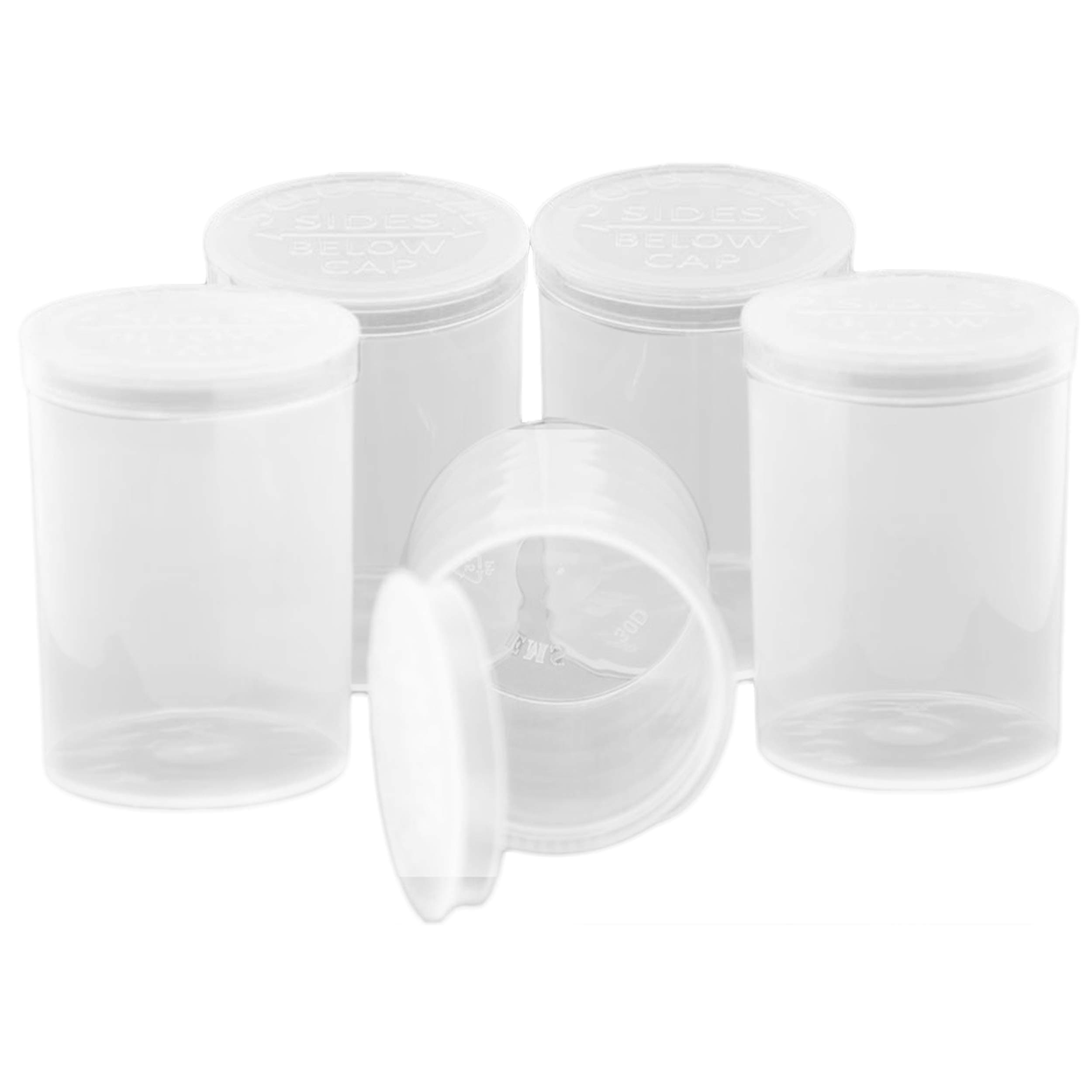 Emerald Mountain Supplier Pop Top Dram Containers | Durable Airtight Multipurpose Storage | Herb and Pill Organizer (30 Dram (168 Units), White)