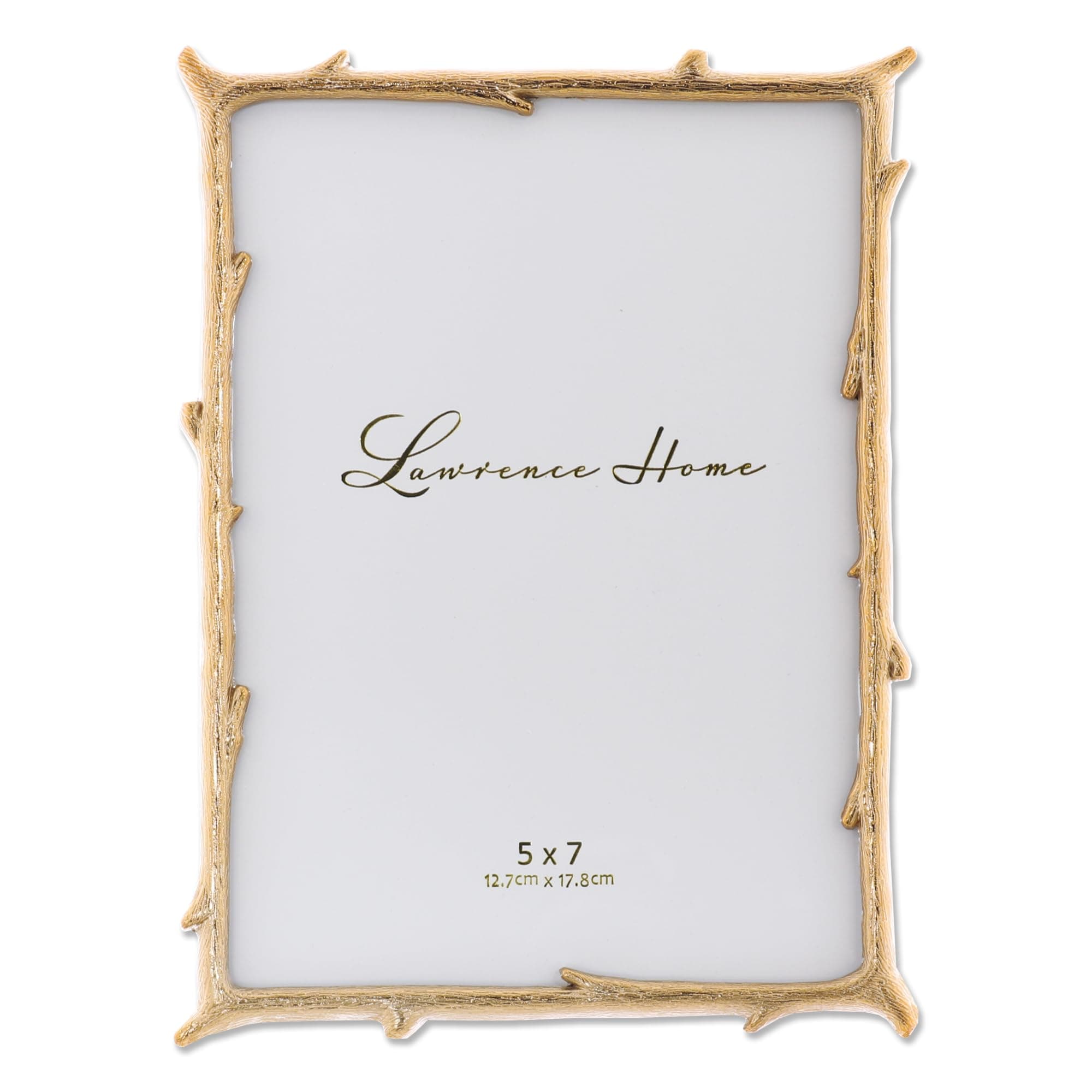 Lawrence Frames 712557 5x7 Gold Metal Natural Branch Design Picture Frame