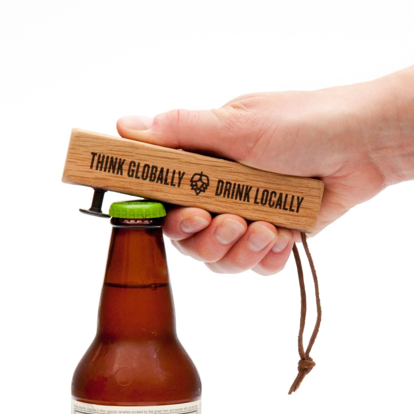 BREWCAPPER - Dent-Free Wood Bottle Opener - MADE IN USA from Recycled Whiskey Barrels, Doesn't Dent Caps - Great Beer Gift - Father's Day Gift, Dad Gift, Beer Opener, Man Cave Gift