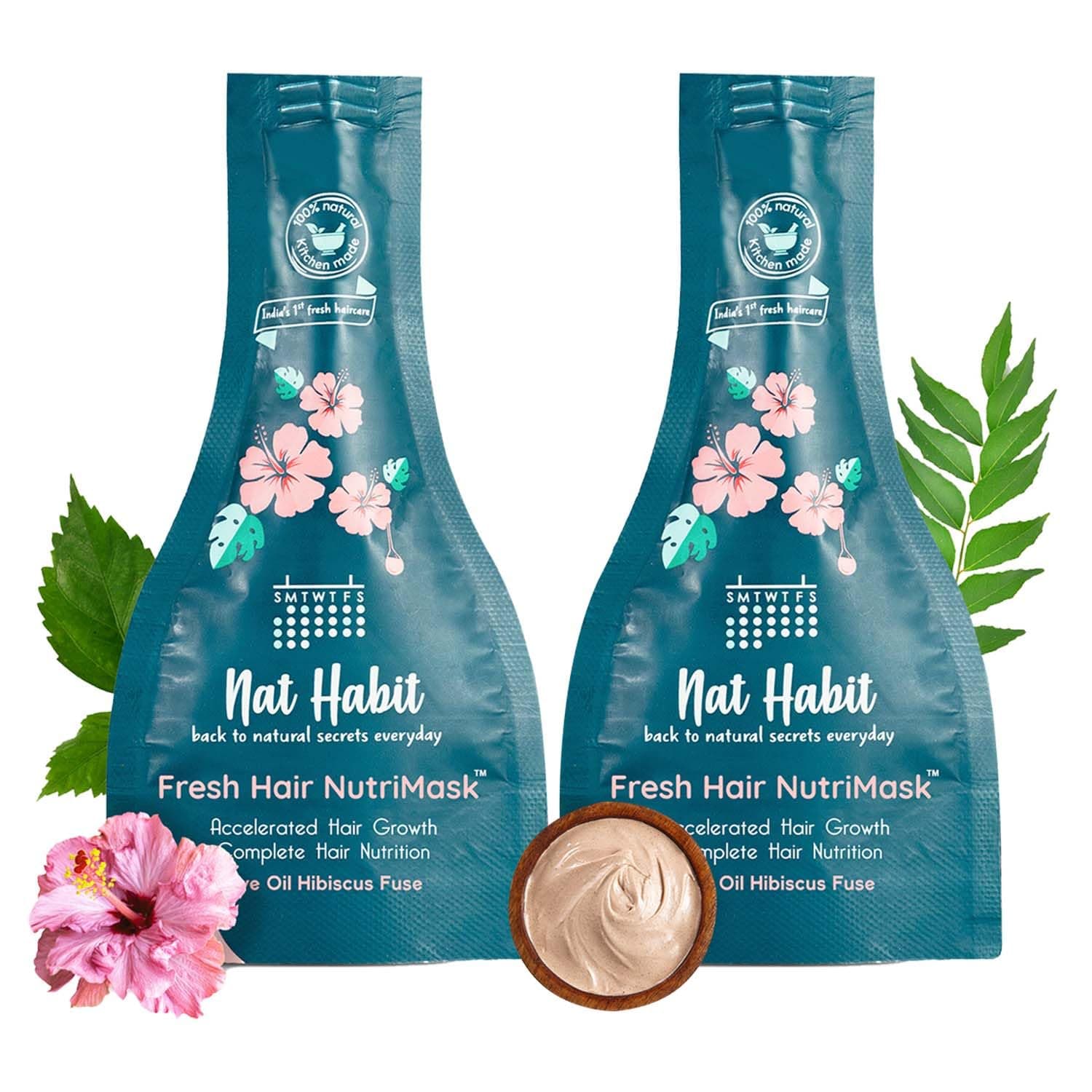 Five Oil Hibiscus NutriMask-Hair Mask For Growth, Conditioning, Smoothening, Strengthen & Shine, Suitable for All Hair & Scalp Types (Pack of 2 x 40 gm)