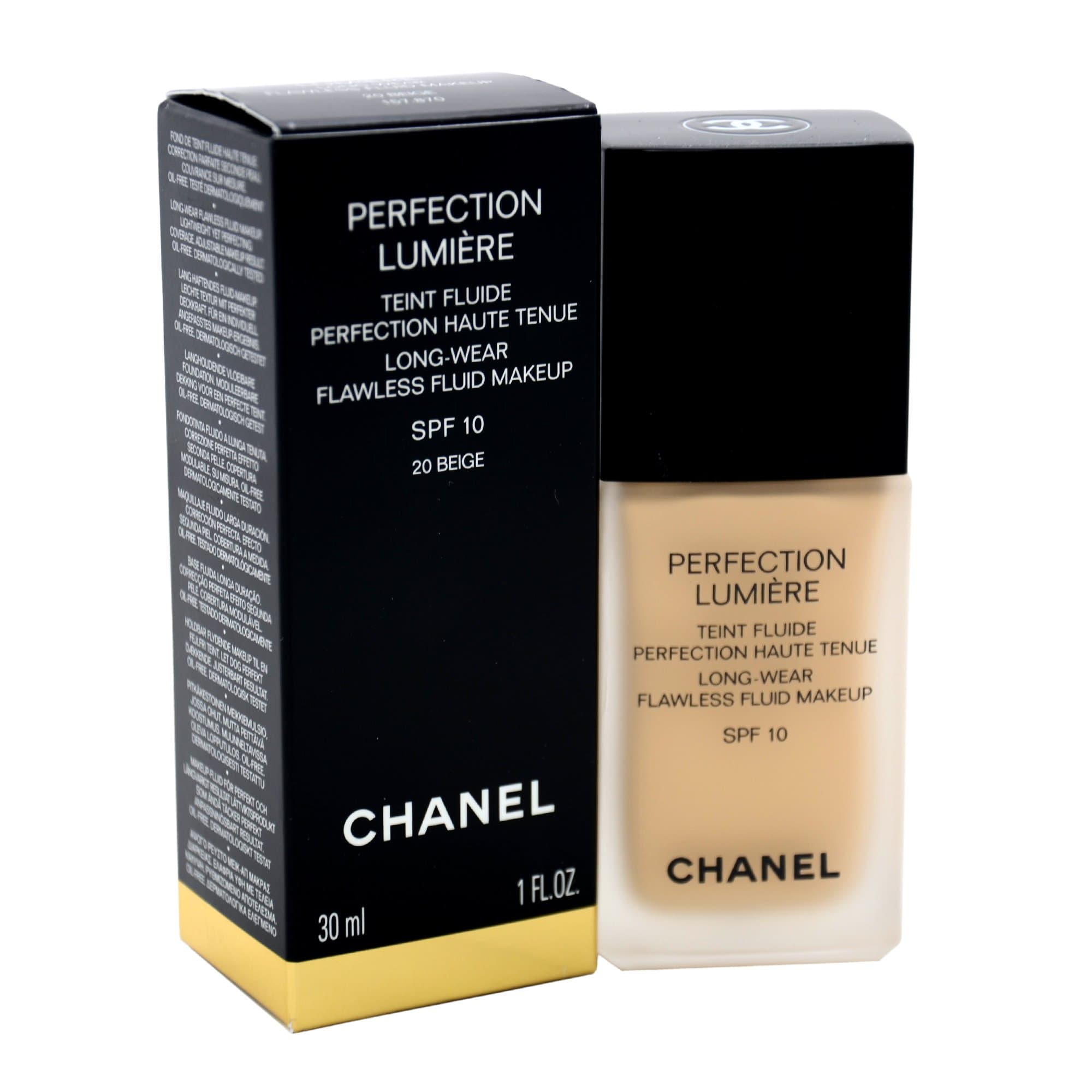 Chanel Perfection Lumiere LongWear Flawless Fluid Makeup SPF 10 - 30 ml, No.20 Beige