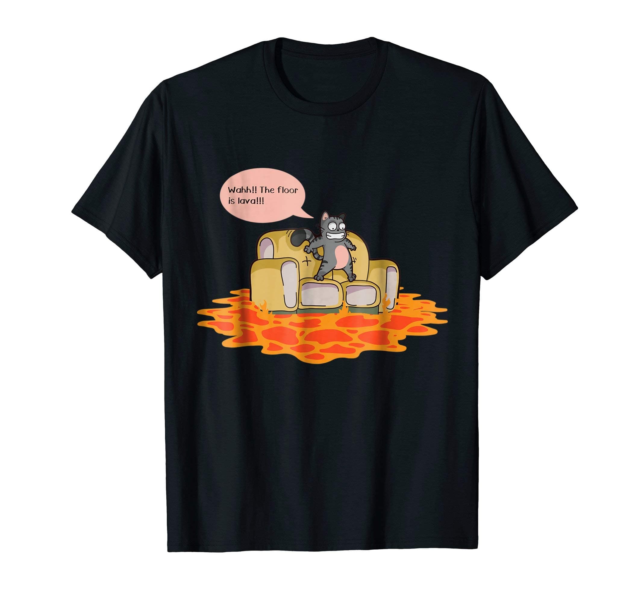 Floor Is Lava T Shirt Funny Cat The Floor Is Lava Shirt T-Shirt