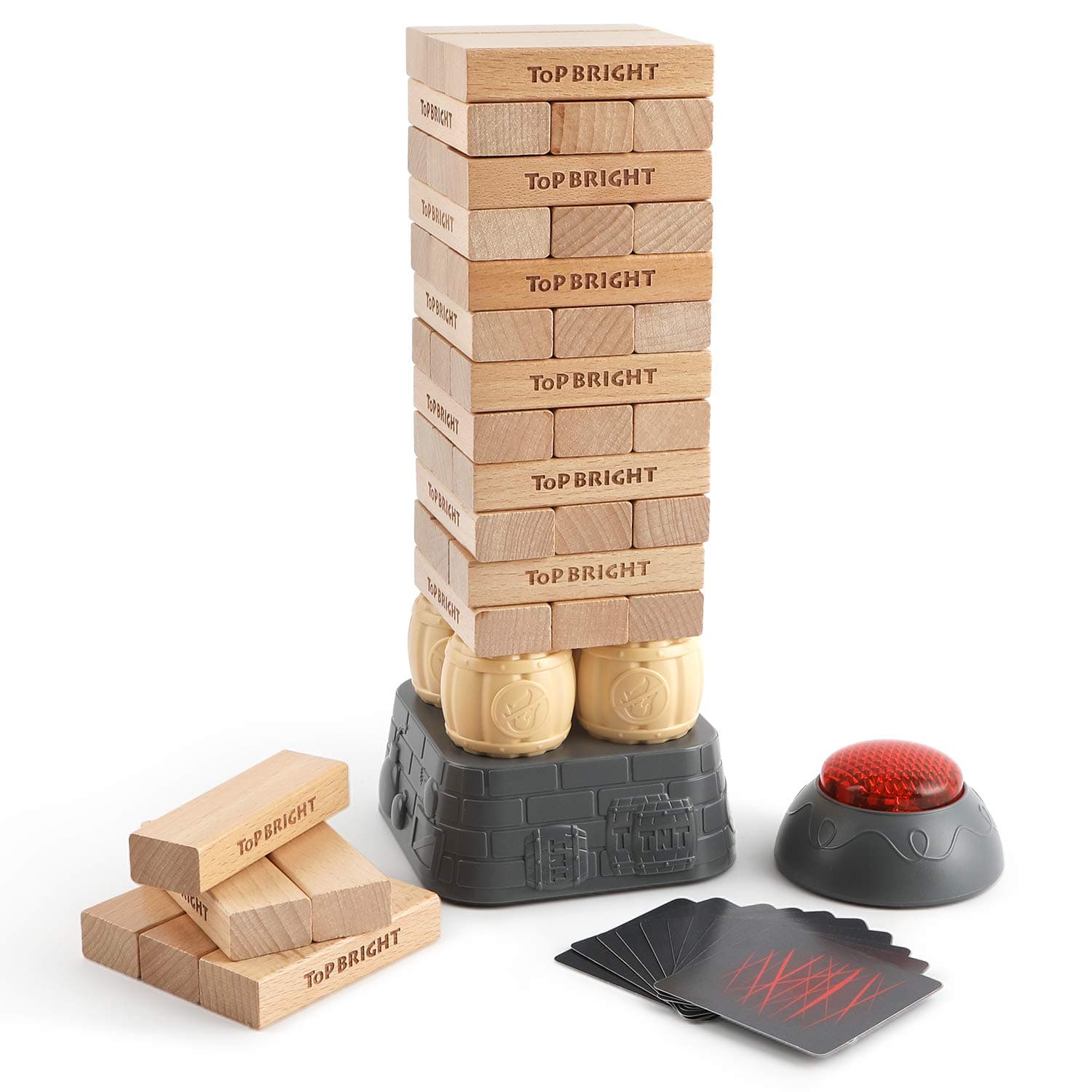 TOP BRIGHT Jinga Game Wooden Block Stacking Tower Game for Kids Adults and Families