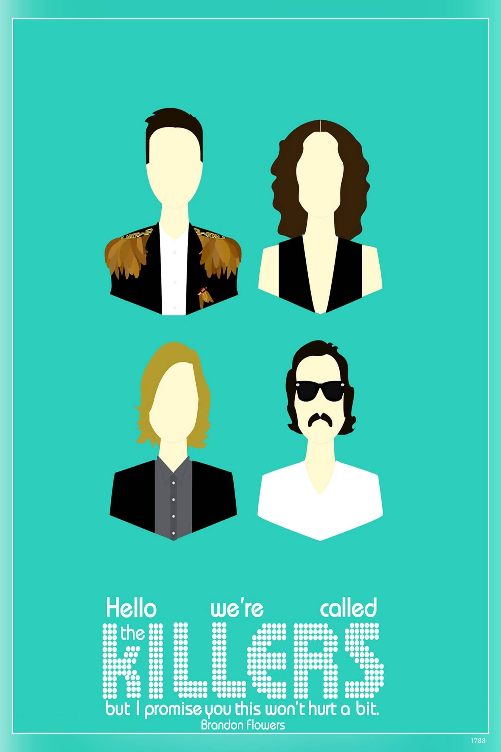 POSTERNEST The Killers Rock Band Brandon Flowers, Dave Keuning, Ronnie Vannucci Jr, Mark Stoermer, Dell Neal, Matt Norcross, Brian Havens Poster Matte Finish Paper Print 12 x18 Inch (Multicolor) -1788