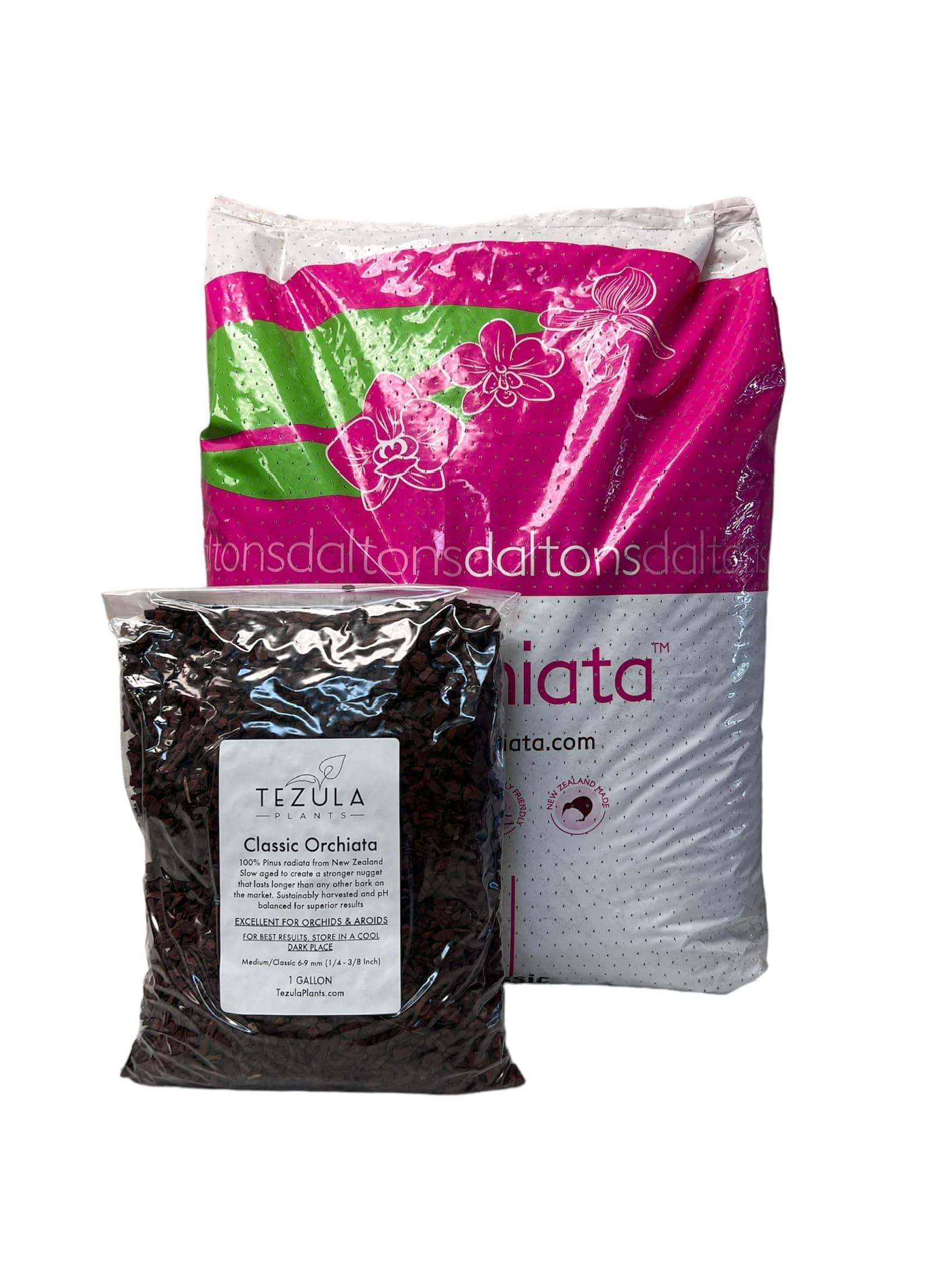 Orchiata New Zealand Pinus Radiata Bark - Medium Chips (1/2") 1 Gallon Bag