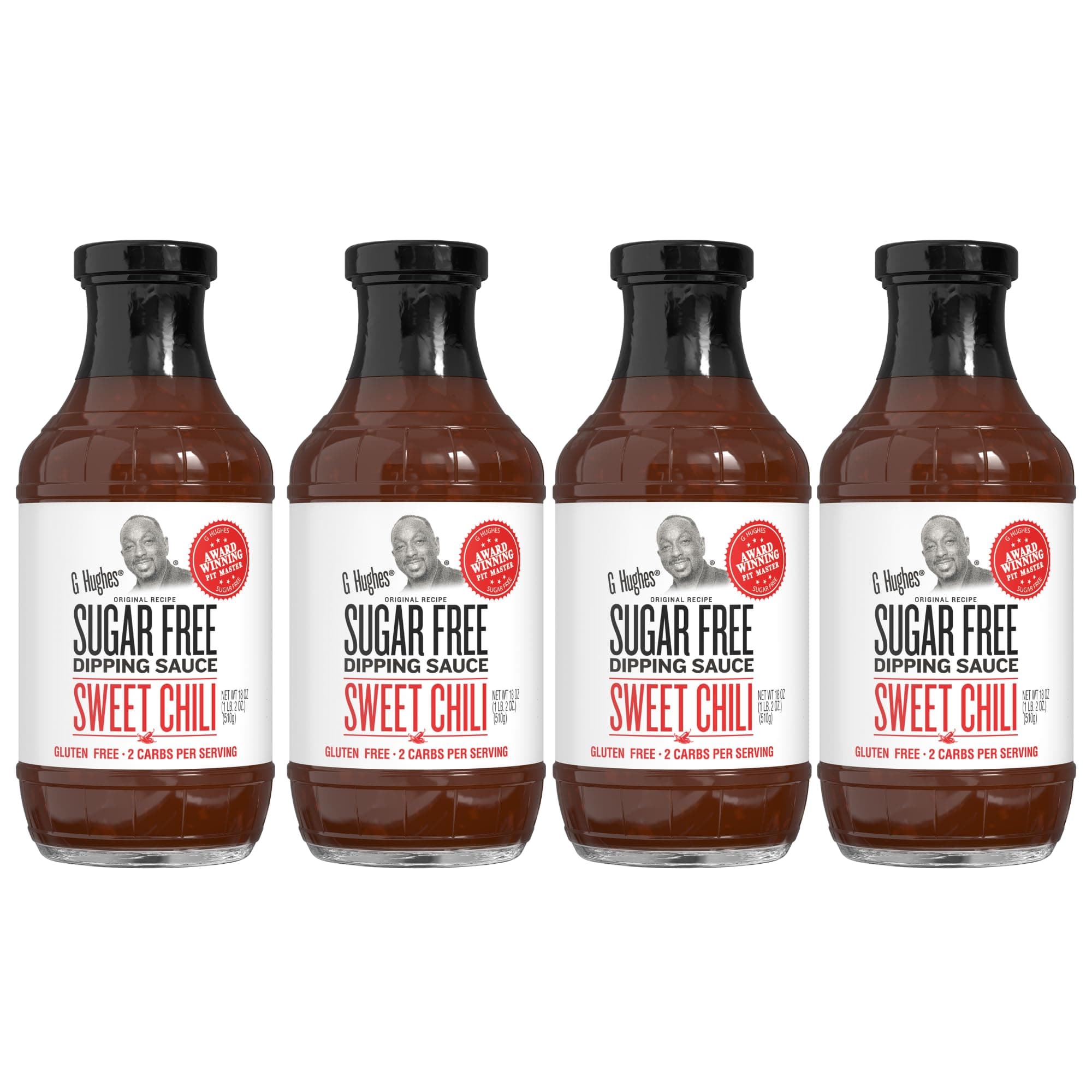 Sugar Free, Sweet Chili Sauce - Gluten Free Dipping Sauces, Sugar Free Sauce, Hot Sauce, Low Carb Red Chili Sauce, Spicy Chili Sauce - 18 oz (4 Pack)
