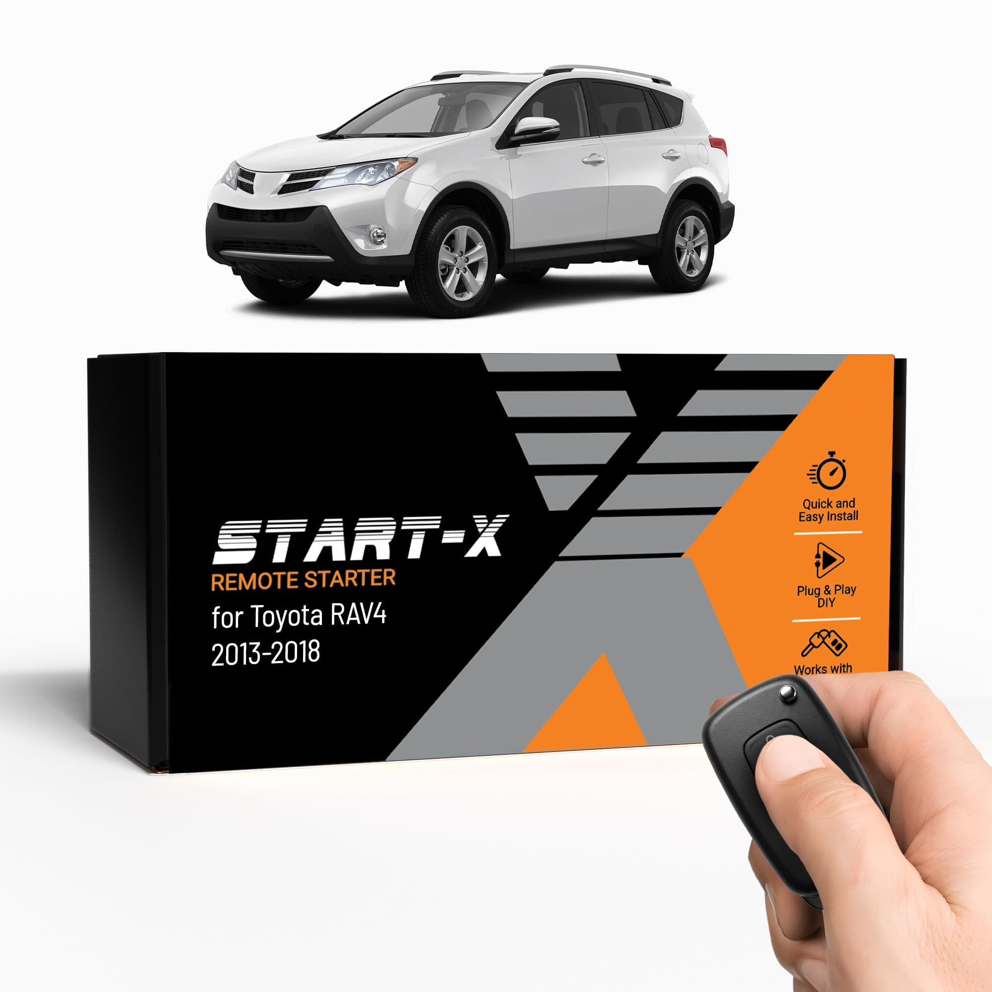 Remote Starter Kit for Toyota RAV4 (2013, 2014, 2015, 2016, 2017, 2018) Vehicles | Key Ignition | Plug & Play Install | Lock 3X to Remote Start | Zero Wire Splicing