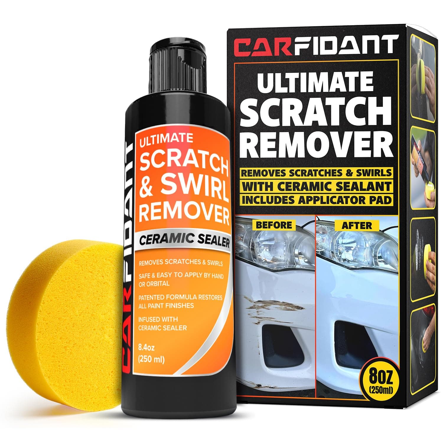 Carfidant Scratch and Swirl Remover - Ultimate Car Scratch Remover - Polish & Paint Restorer - Easily Repair Paint Scratches, Scratches, Water Spots! Car Buffer Kit