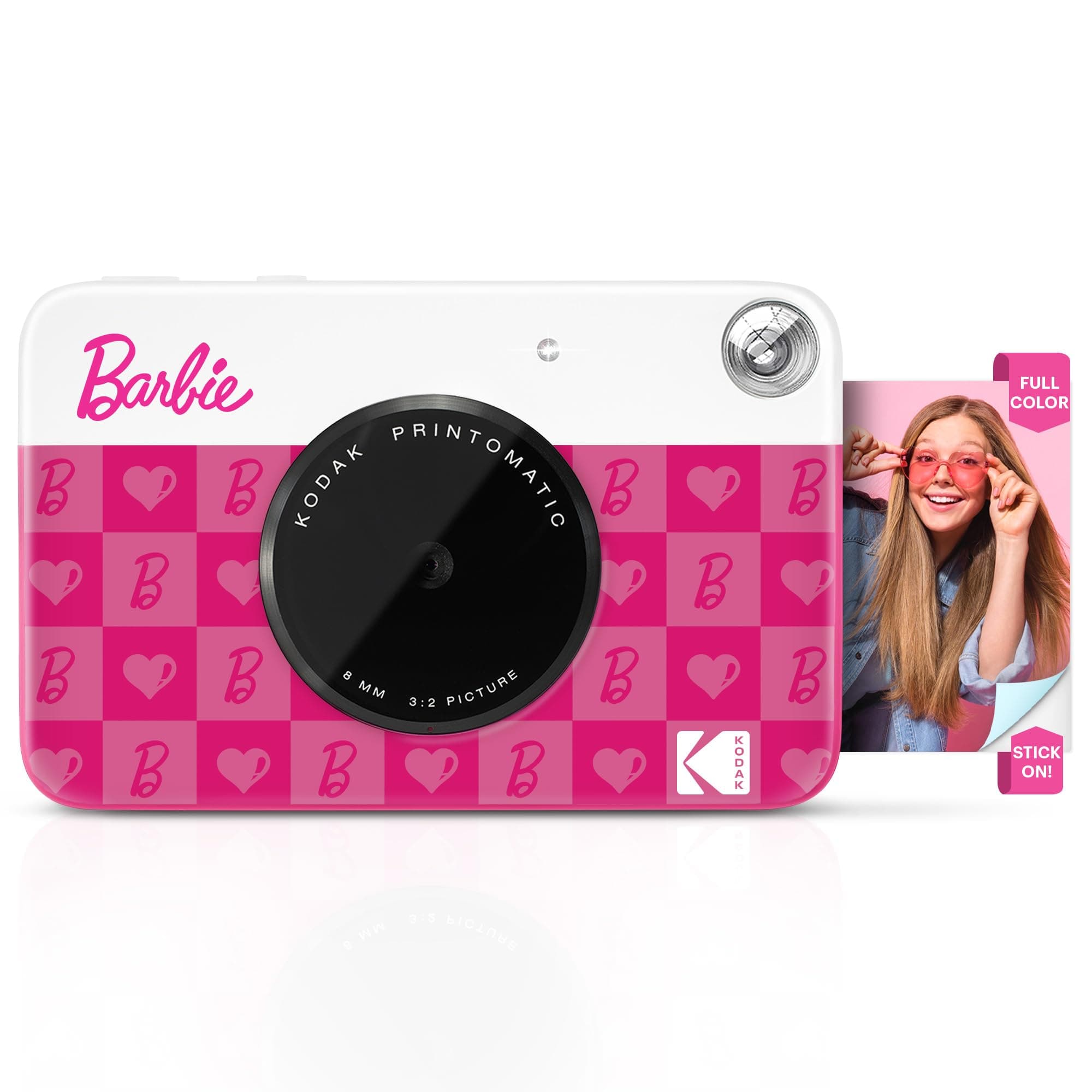 Barbie x Kodak Printomatic Full-Color Instant Print Digital Camera – 5MP Portable Barbie Camera Prints Colorful 2x3” Sticky-Back Photos – Iconic Style