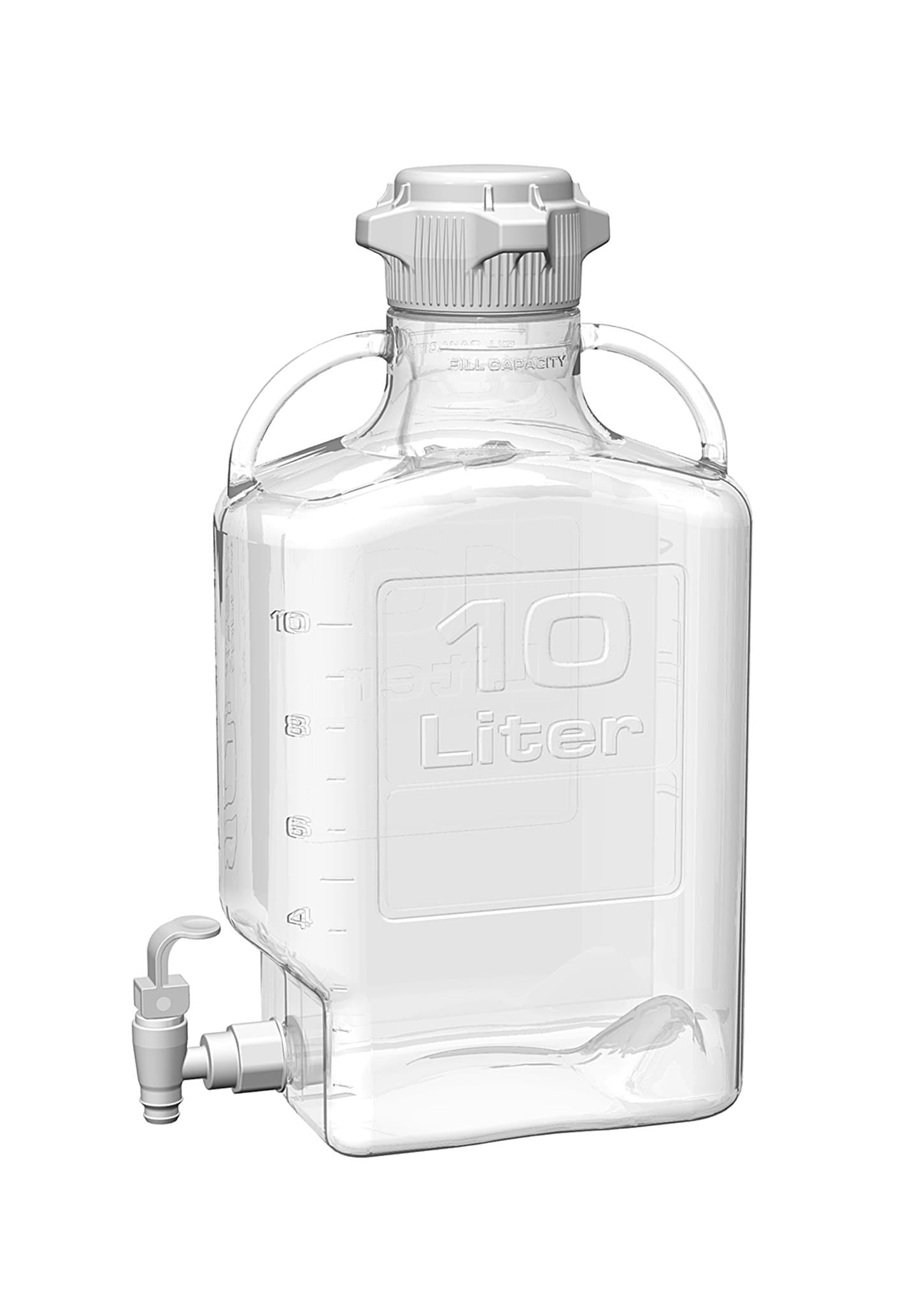 Ezgrip 157-2211-OEM BPA-Free Copolyester Carboy with Spigot, 10L Volume, 80mm Cap size