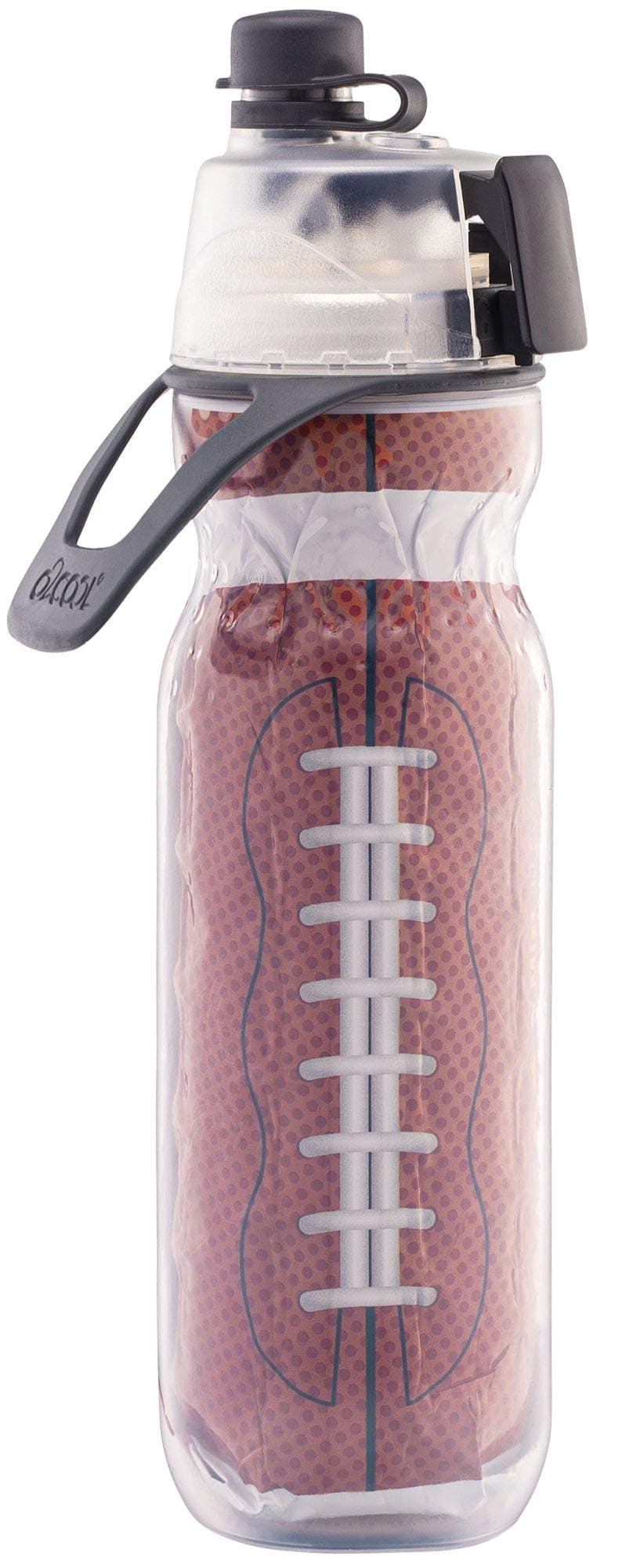O2COOL Mist 'N Sip 2-in-1 Mist and Sip Sports Bottle, 20 oz, Football