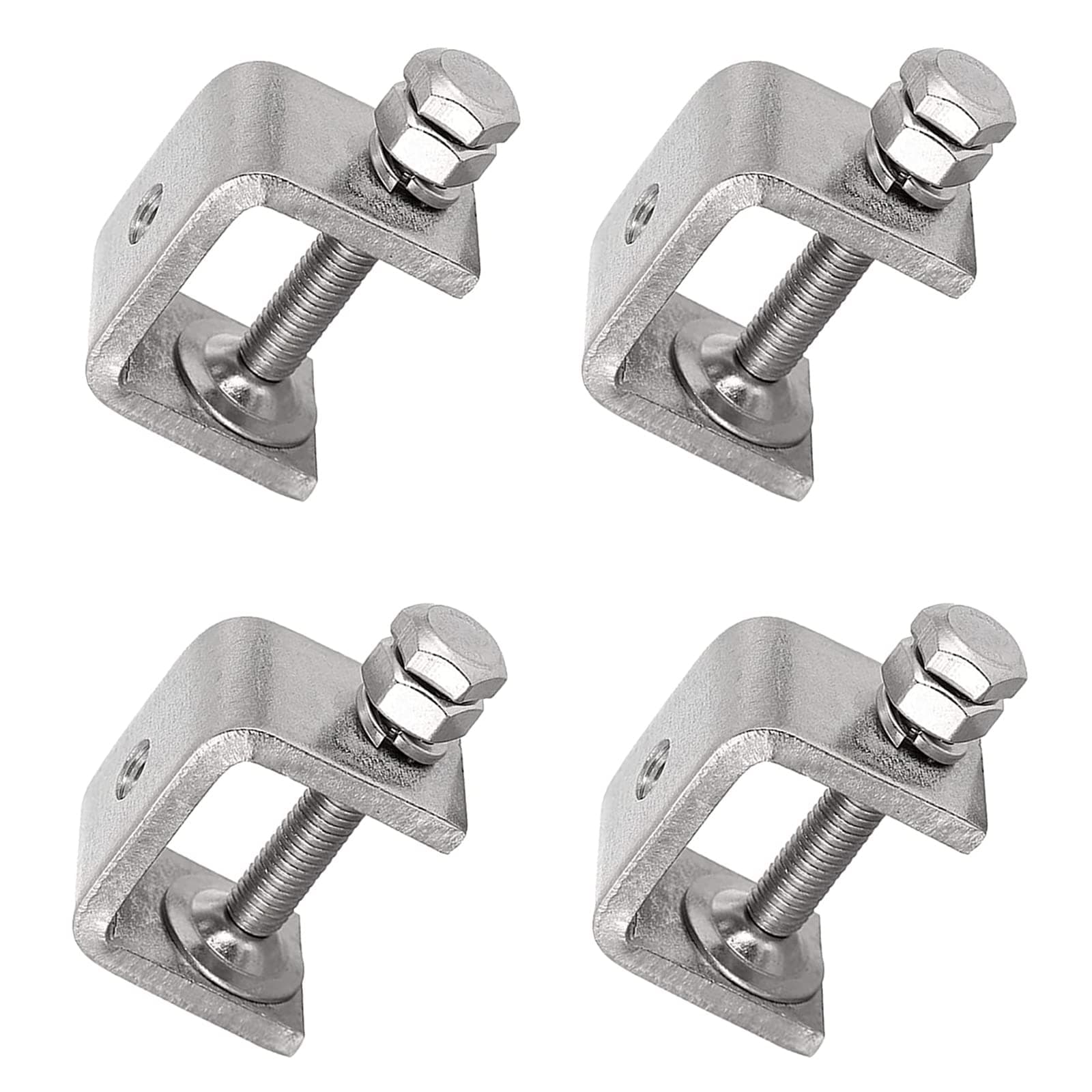 4Pieces 304 Stainless Steel C-Clamp Heavy Duty C-clamp Woodworking Welding Building Household Tiger Clamp G-Clamp