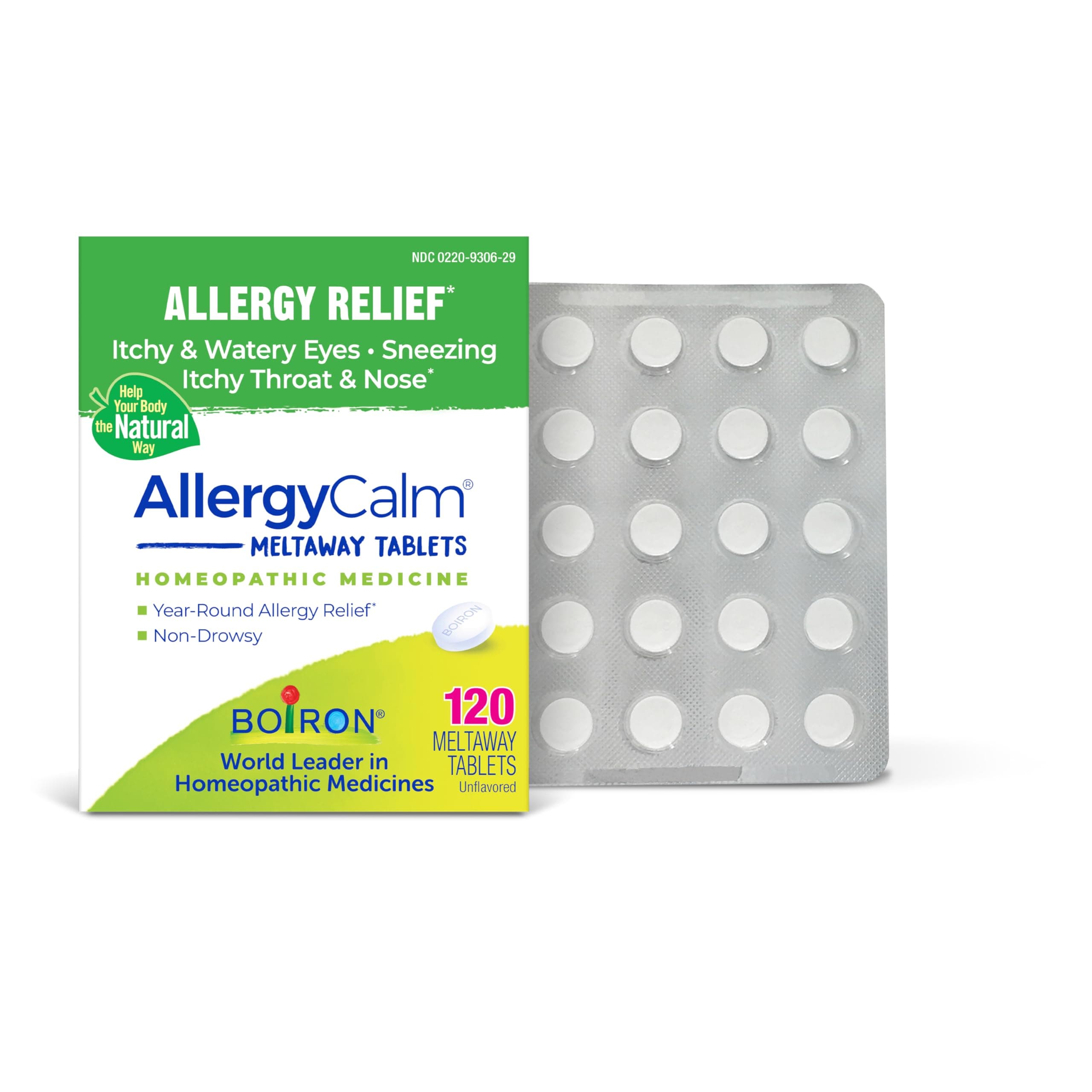 AllergyCalm Tablets for Relief from Allergy and Hay Fever Symptoms of Sneezing, Runny Nose, and Itchy Eyes or Throat - 120 Count