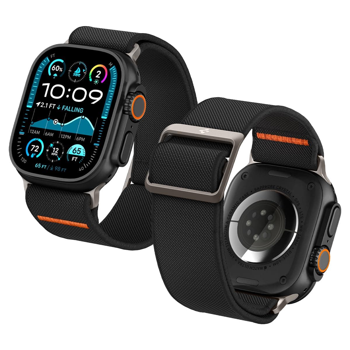 Spigen Lite Fit Ultra Strap Compatible with Apple Watch Band for Apple Watch Ultra 2/ Ultra (49mm), Series 9/8/7 (45mm), Series SE2/6/SE/5/4 (44mm) and Series 3/2/1 (42mm) Nylon Solo Loop