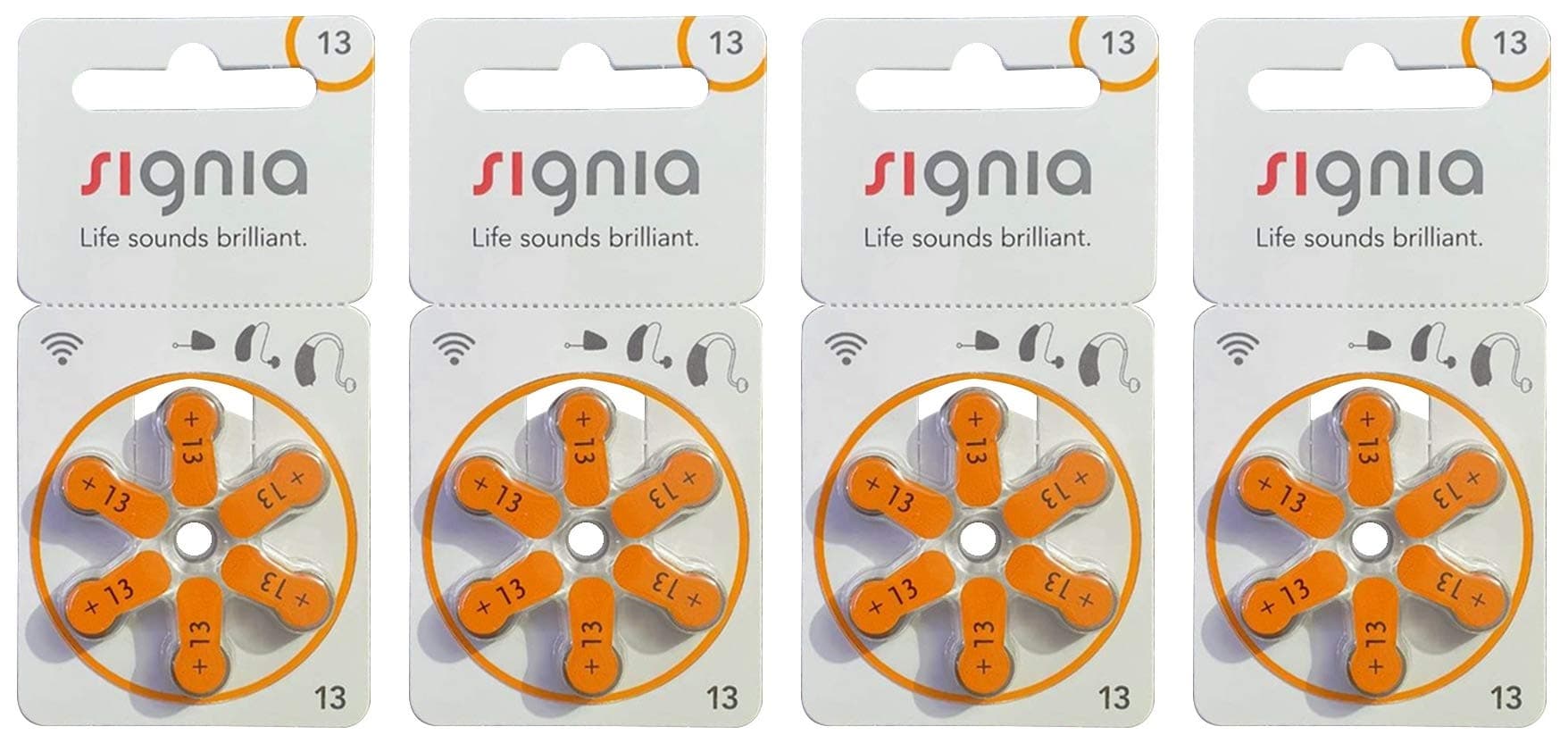 Signia Hearing Aid Battery Size 13, Pack of 24 Batteries