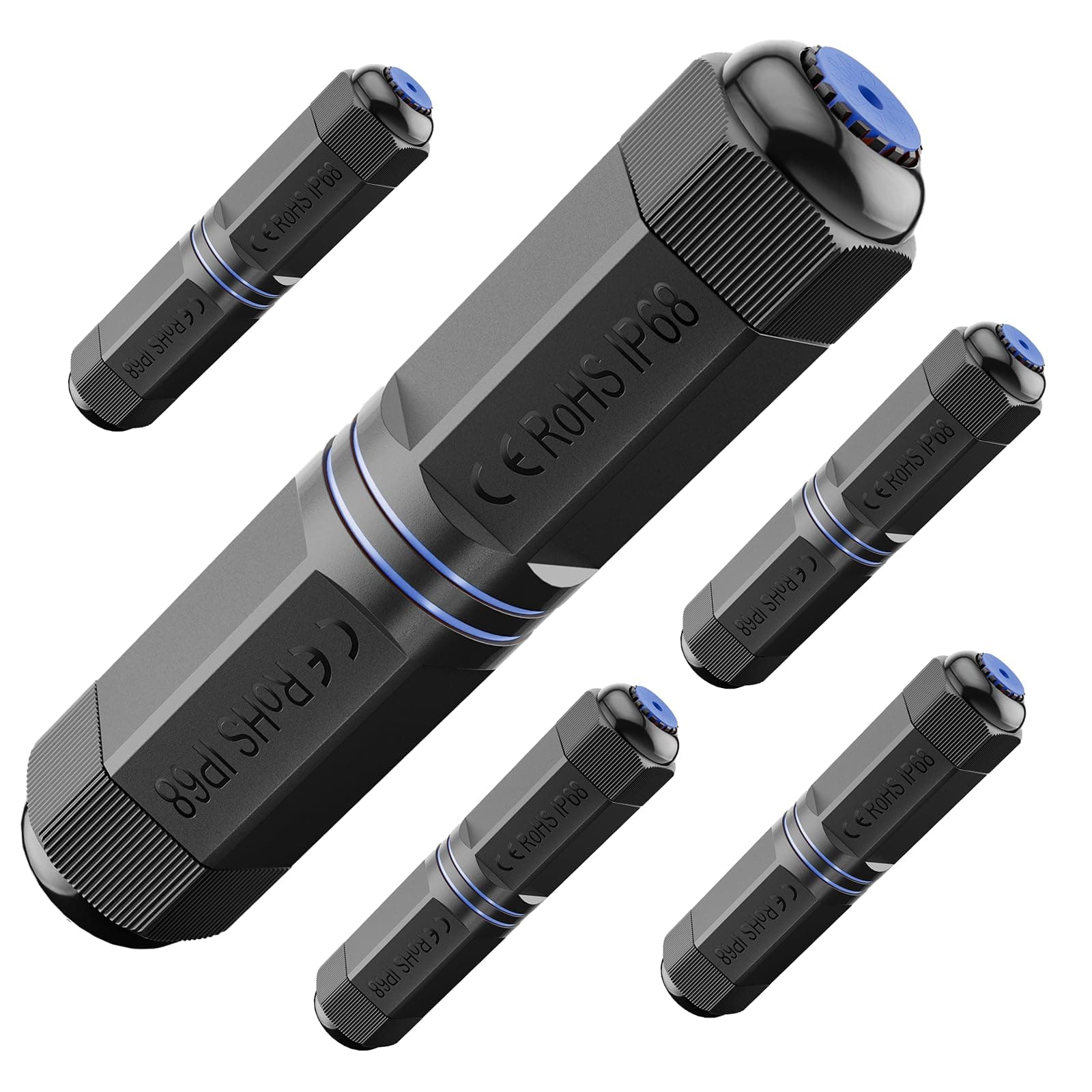 Waterproof rj45 Coupler Cat6, IP68 Waterproof Ethernet Coupler Female to Female, Shielded Outdoor Ethernet Coupler for CAT6/CAT5E/CAT5 Network Cables PoE, 5-Pack