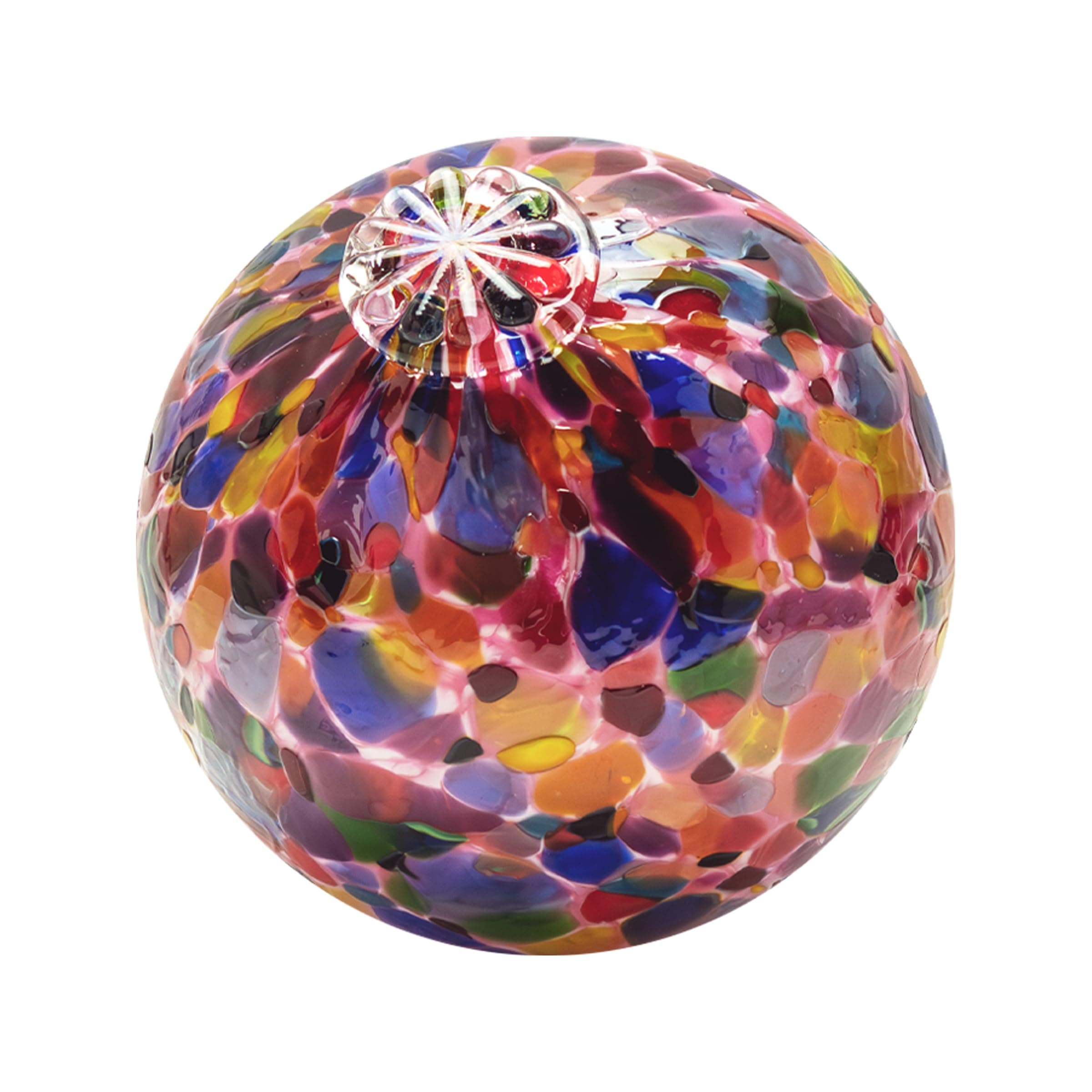 Totally Blown GlassworksPond Float. Handmade Blown Glass, Garden Gazing Ball, Table Centerpiece, Assorted sizes available. Home and Patio Decor. Artist Dehanna Jones. Seattle, WA. (Pink Rainbow MM)