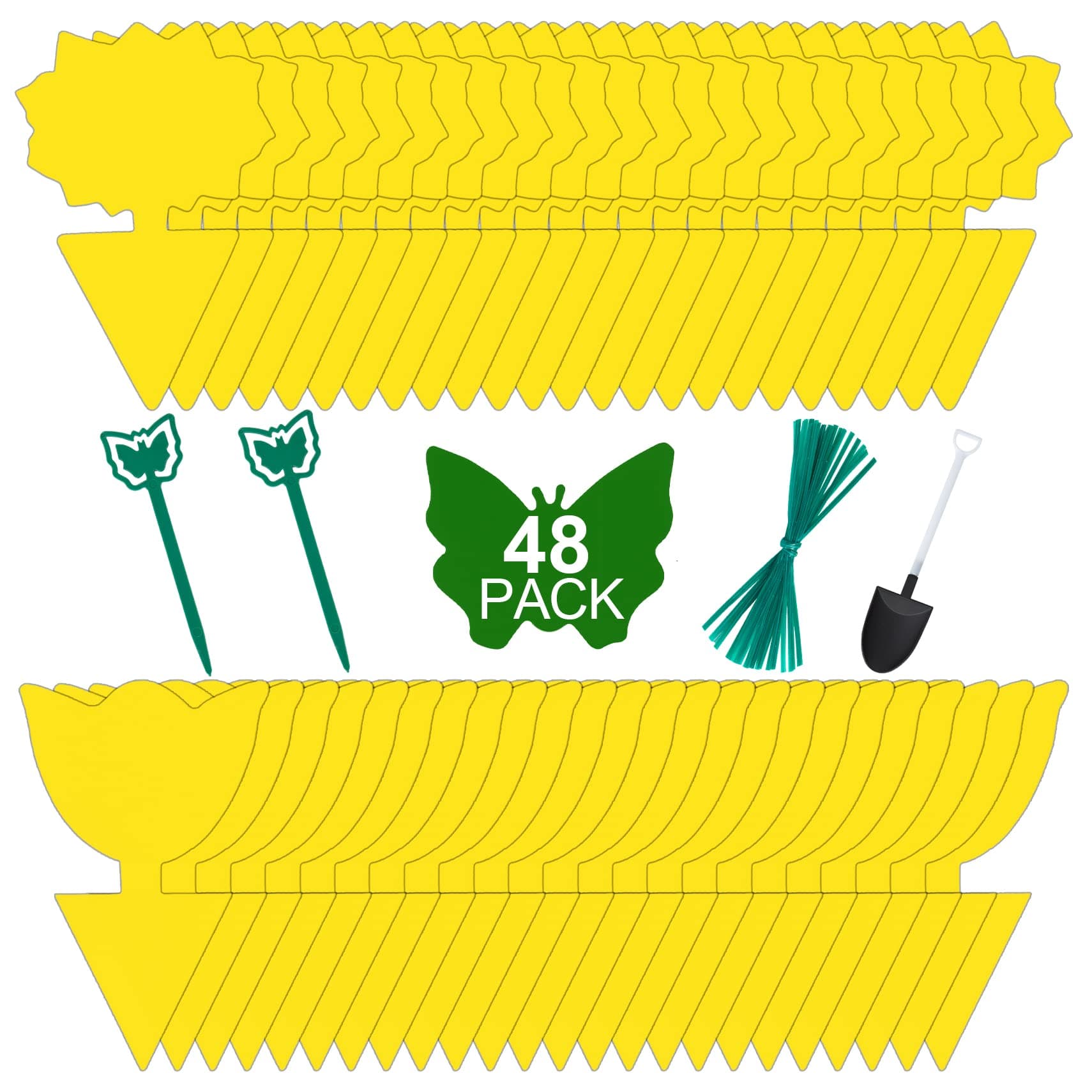 48 Pack Fruit Fly Traps for Indoors Plants Fungus Gnat Killer Trap Outdoor, Sticky Fly Catcher for House Outdoor, Flying Insects, Fungus Gnats, Flies