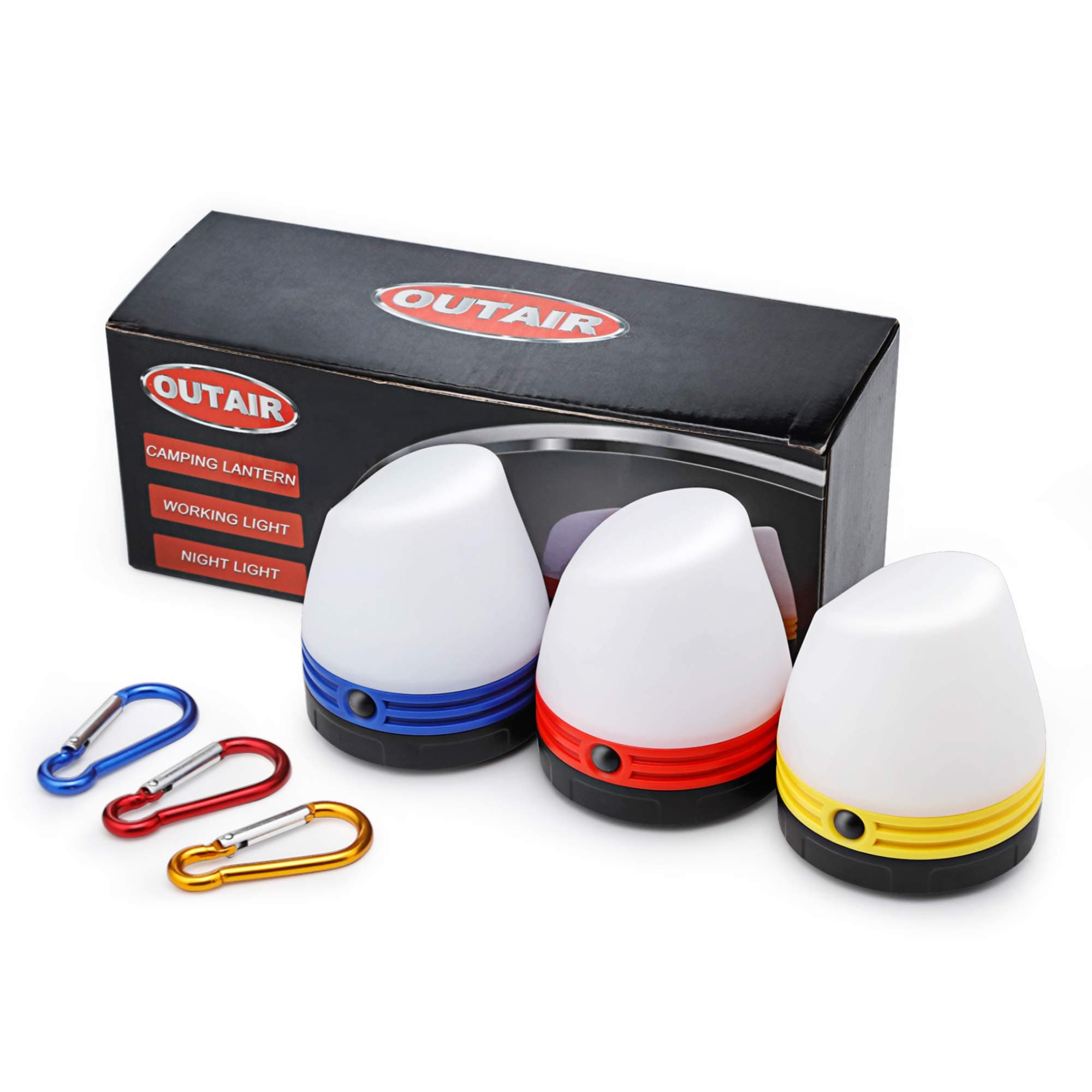 Camping Lantern Working Light Night Light LED Tent Lantern Bulb 3 Modes Battery Powered Camping Hiking Fishing Emergency Home Decorate and Outdoor Adventures Pack of 3