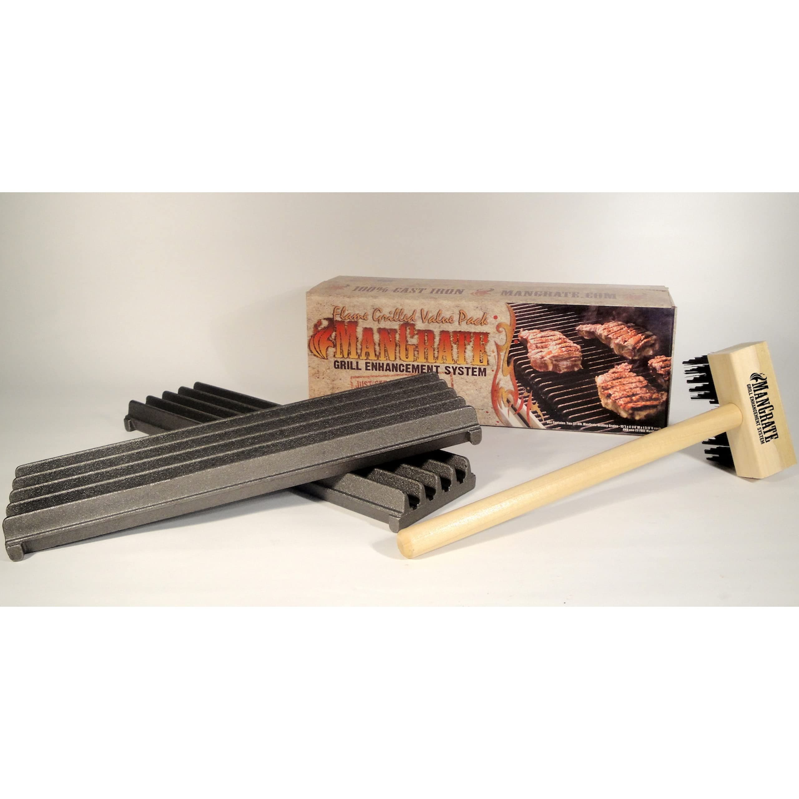 2G-1B-B Grill Enhancement System, Two ManGrates One Brush