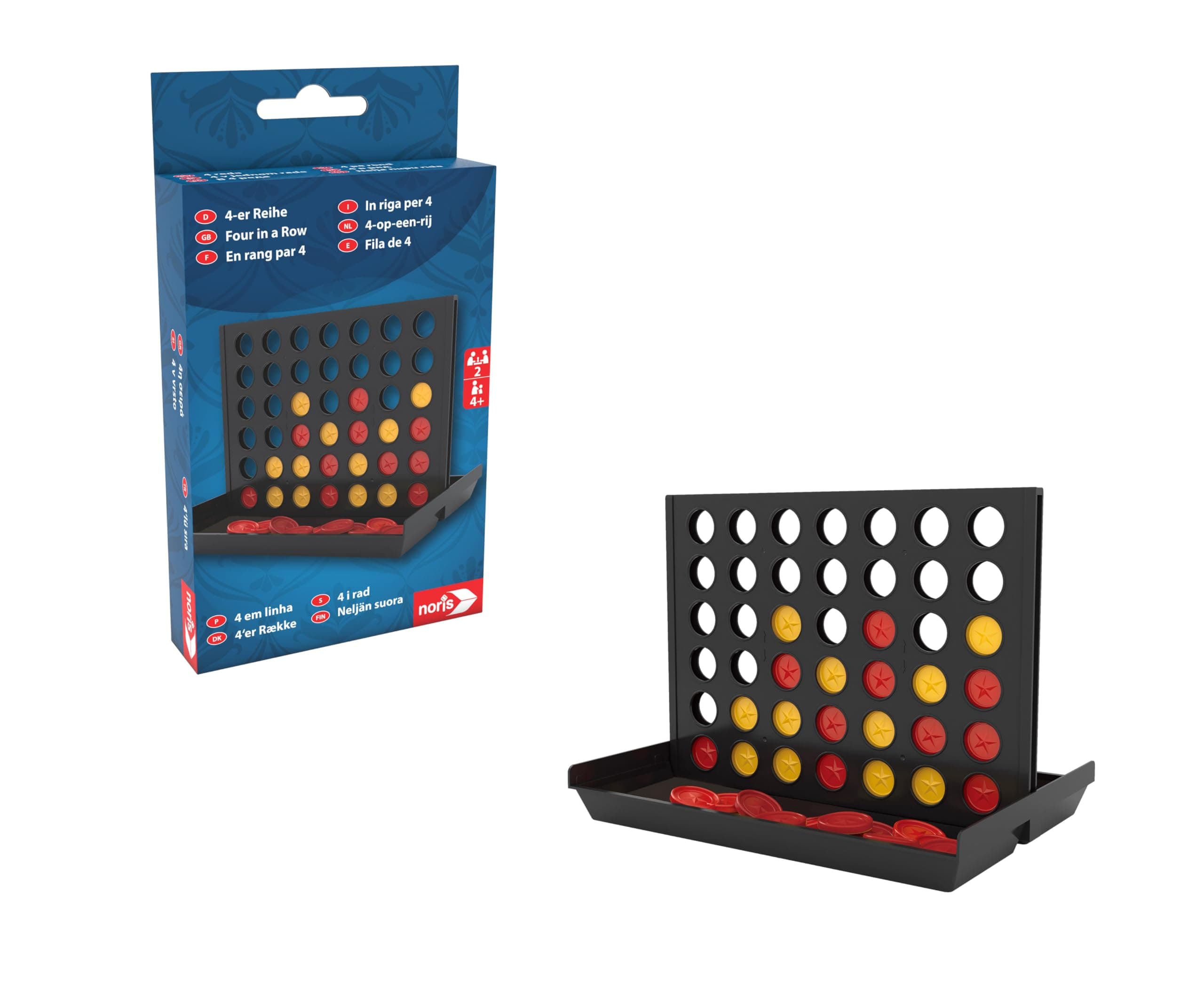 Noris 606102061 Classic Game - 4 Series - The Popular Classic in Travel Format, for 2 Players from 4 Years small size game