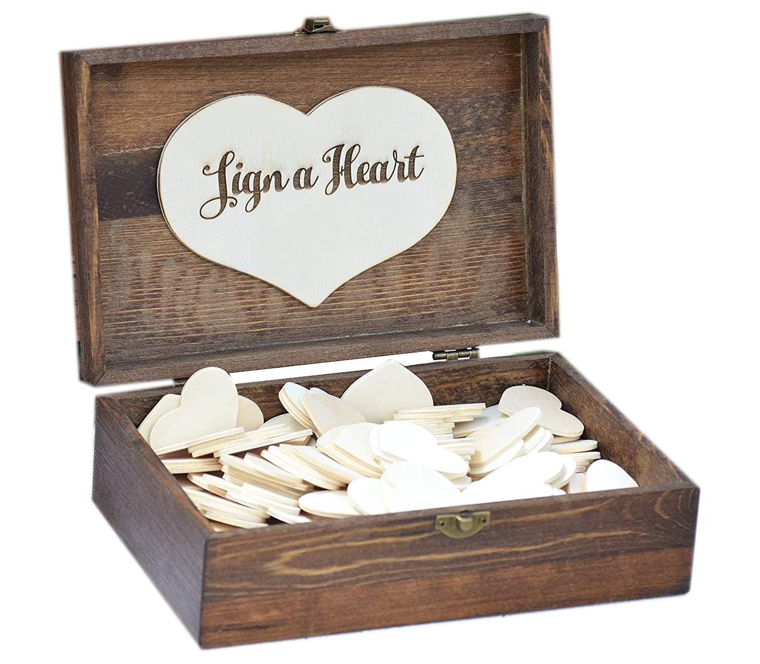 Heart Holder for Guest Book - Heart Drop Guest Book Alternative Box - Heart Box - Wedding Box - Wedding Card Holder - Rustic Weddings