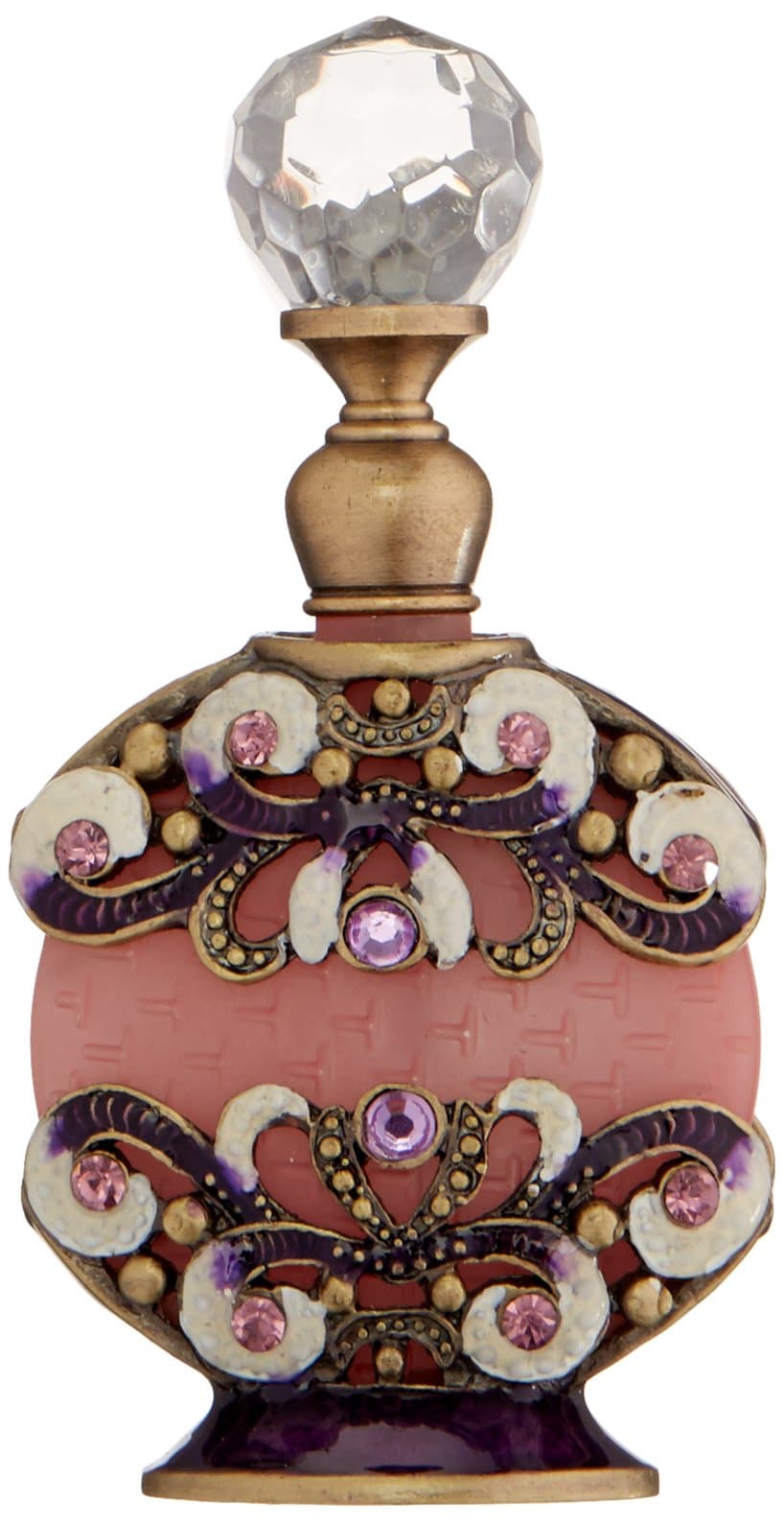StealStreet SS-A-51703 Perfume Bottle with Purple Octopus Design on Pink Crystal Topper
