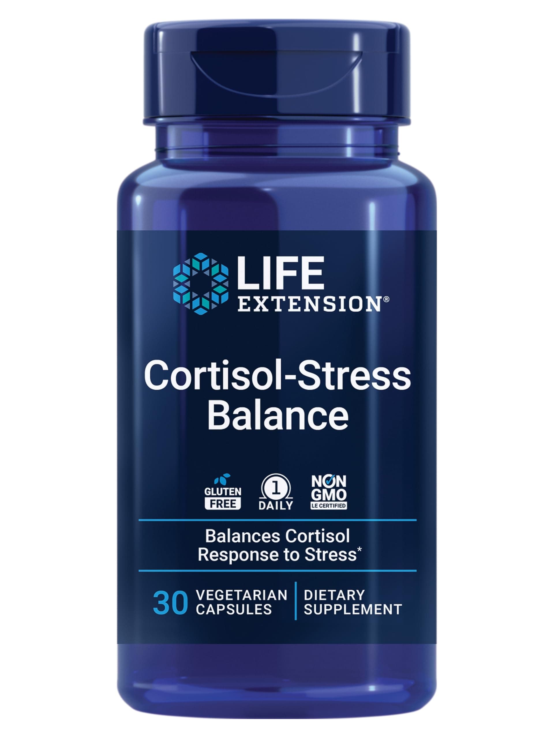 Life Extension Cortisol-Stress Balance, Relora® Magnolia bark, Green Tea, Lychee Extract, Manage Stress, Maintain Healthy cortisol Levels, Gluten Free, Non-GMO, Vegetarian, 1-Daily, 30 Capsules