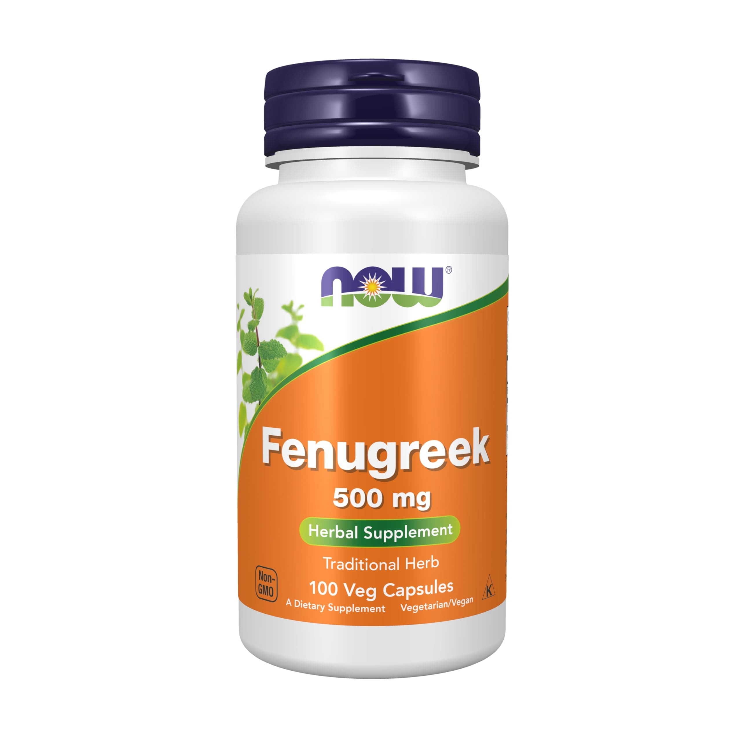 Supplements, Fenugreek (Trigonella foenum-graecum) 500 mg, Herbal Supplement, 100 Veg Capsules