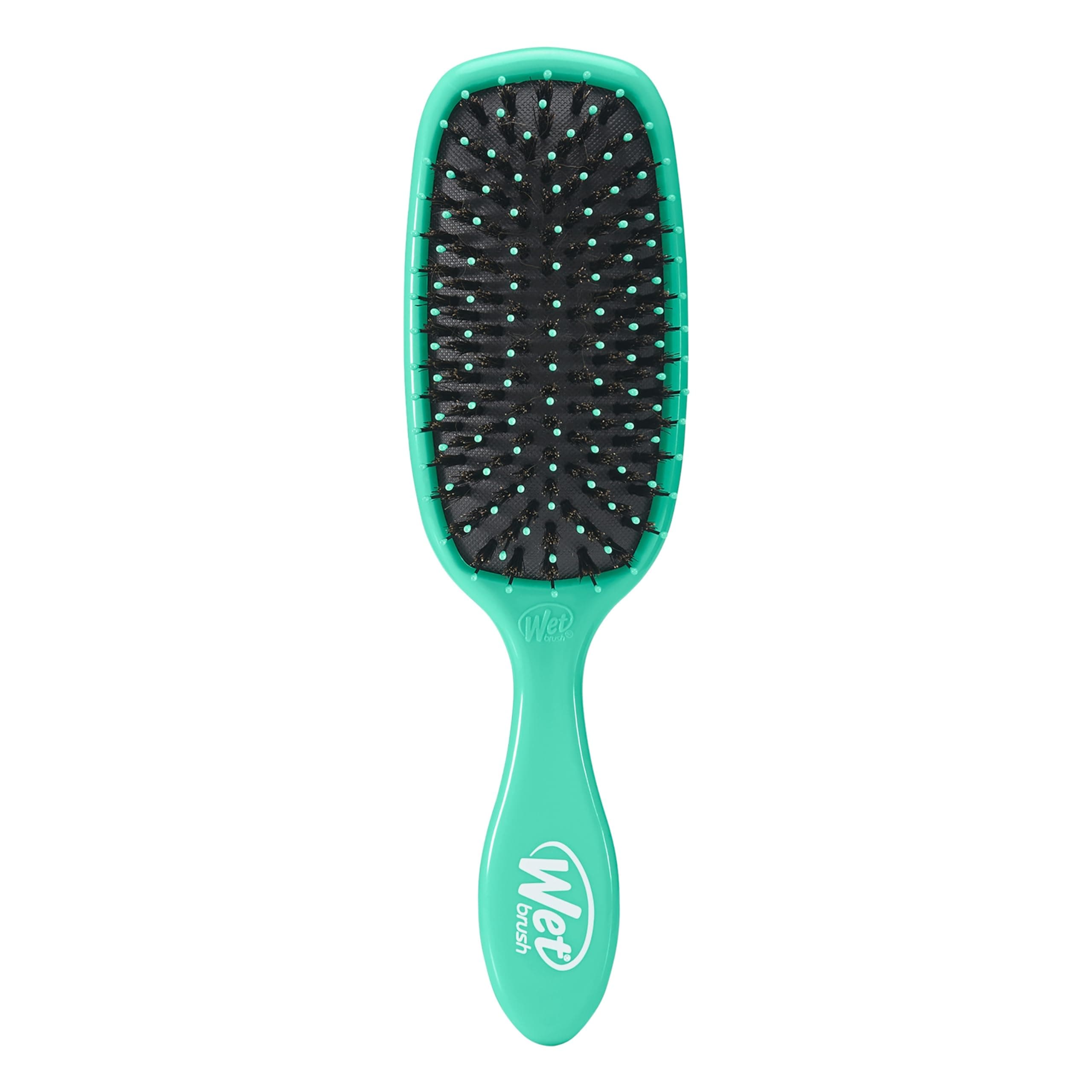 Wet Brush Shine Enhancer, Aqua, Natural Boar Bristles with Ultra-Soft IntelliFlex Technology, Leaves Hair Shiny and Smooth, Detangling Brush for All Hair Types, For Women, Men, Wet & Dry Styling