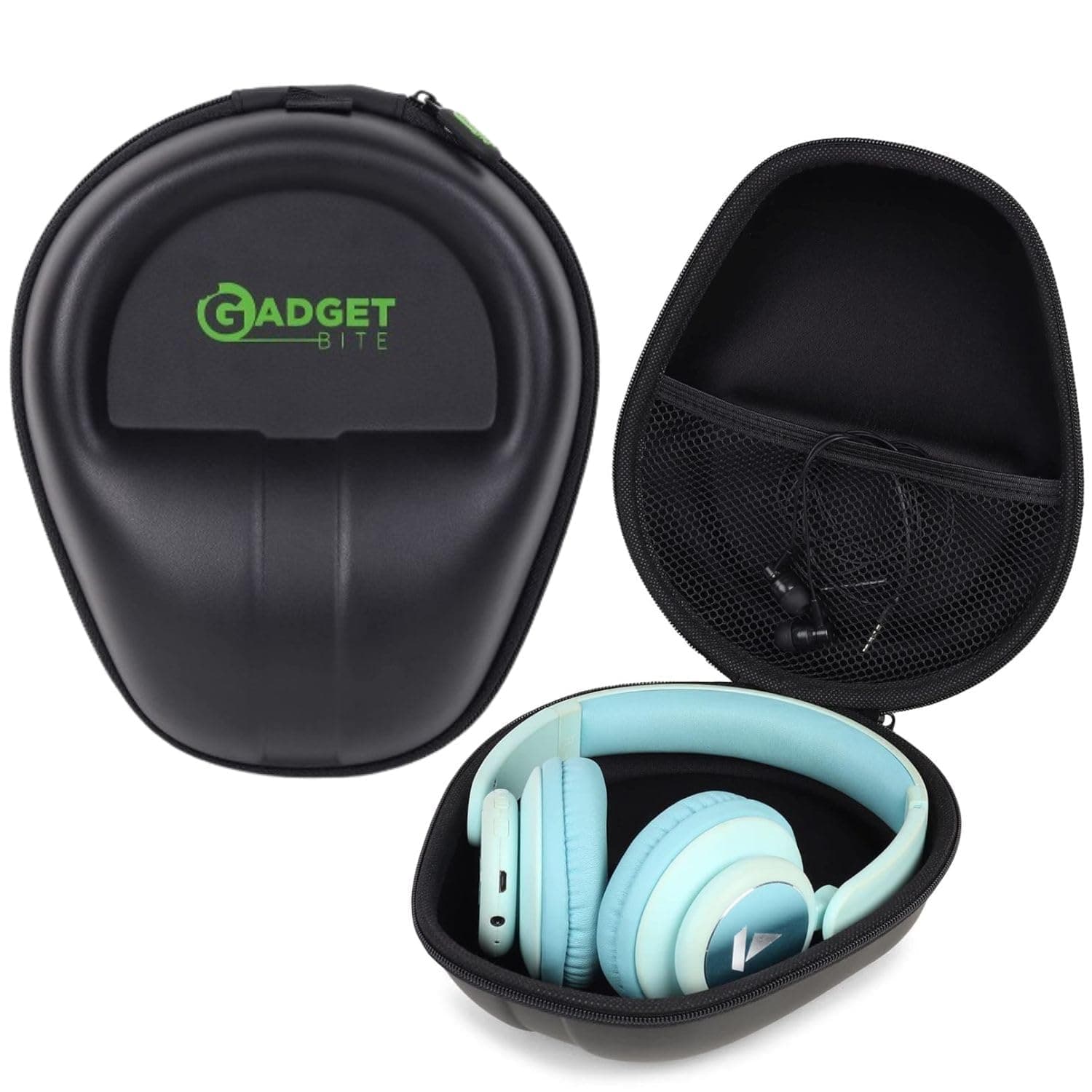 Headphone Vinyl Carrying EVA Case Earpads Storage Bag Headphone Pouch Portable Anti-Pressure Compatible for Boat 550/Sony WH C510/Flix X1/Sony CH710n/Hyperx Cloud Cases (Black)