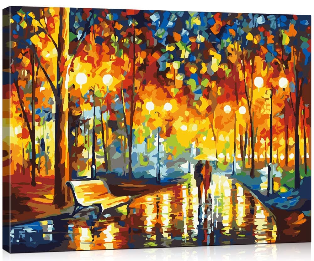 Suntown Wooden Framed Paint by Numbers for Adults and Kids 40 x 50cm Canvas Painting with Brushes and Acrylic Paints - You and Me (Canvas is Pre-Mounted)