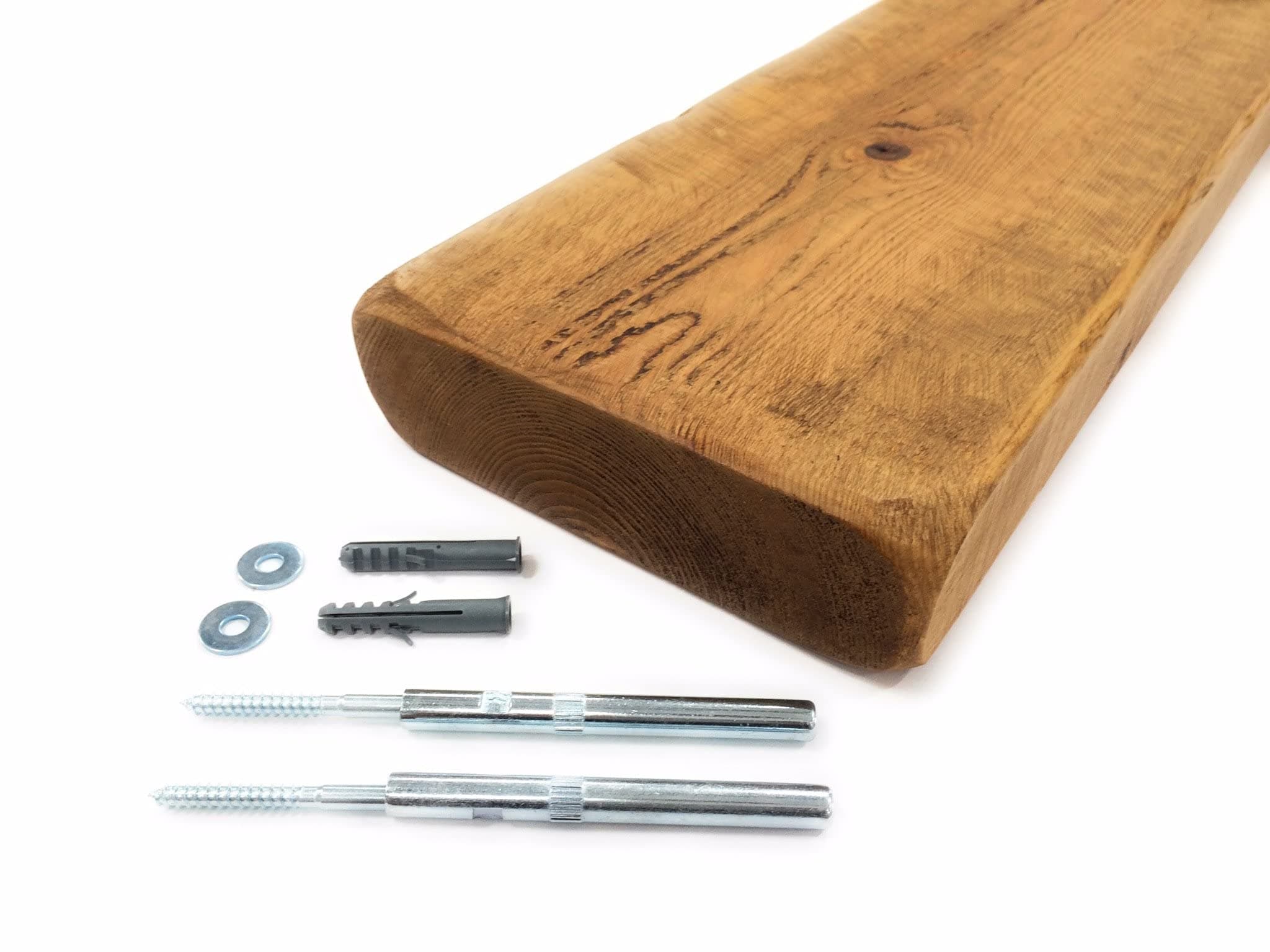 House of Rustic 1 tier English oak Colour Floating shelf Industrial Reclaimed Style 80cm